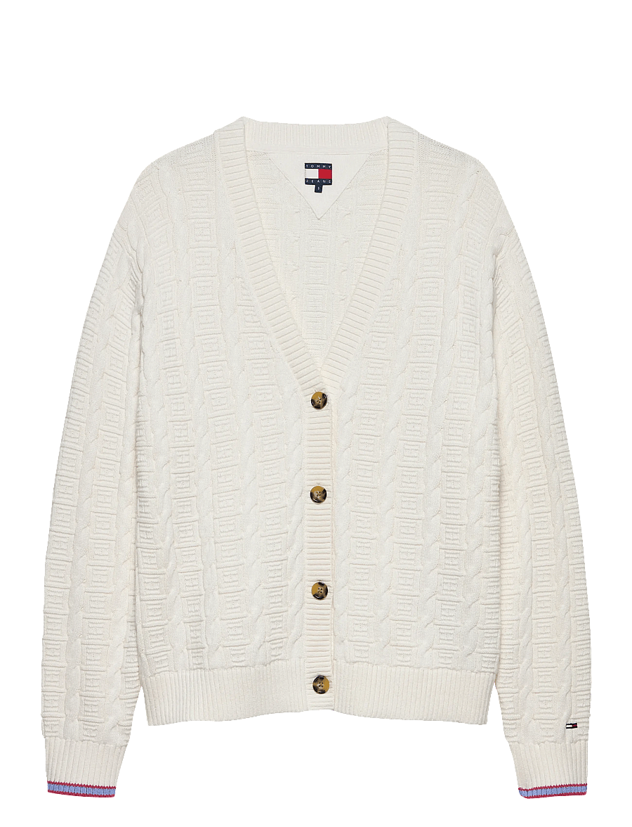 Tommy Jeans - TJW CABLE CARDIGAN - ancient white - 1