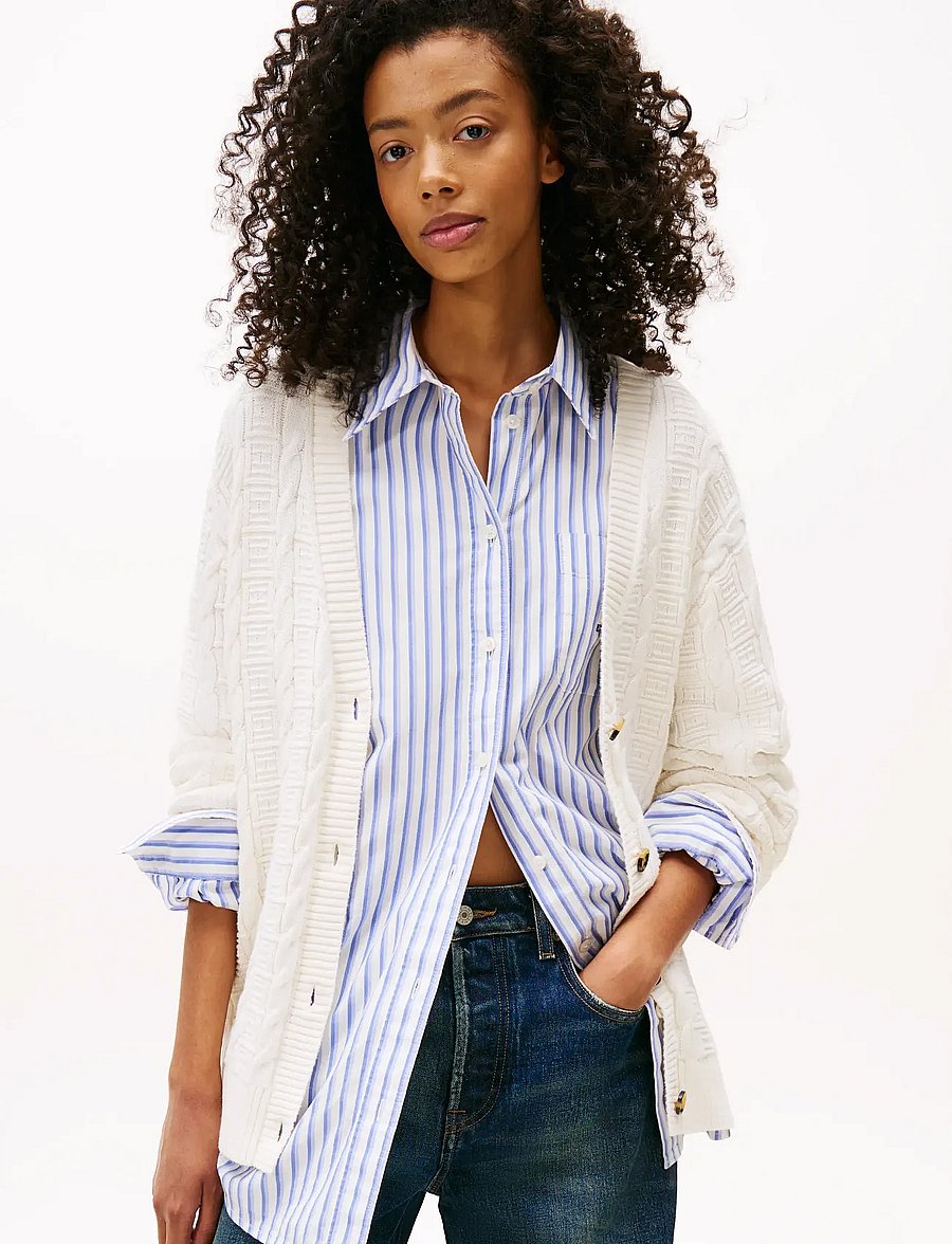 Tommy Jeans - TJW CABLE CARDIGAN - ancient white - 0