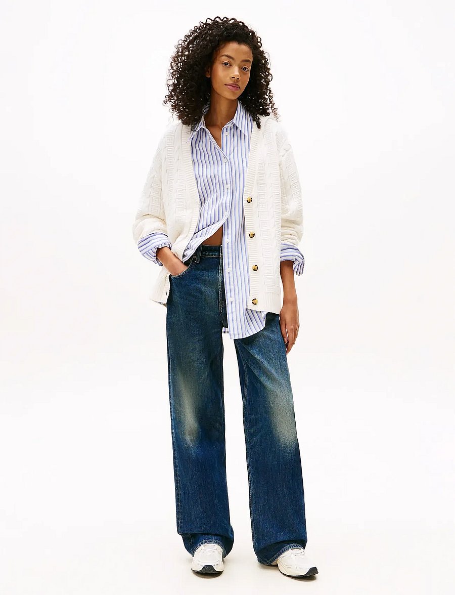 Tommy Jeans - TJW CABLE CARDIGAN - ancient white - 3