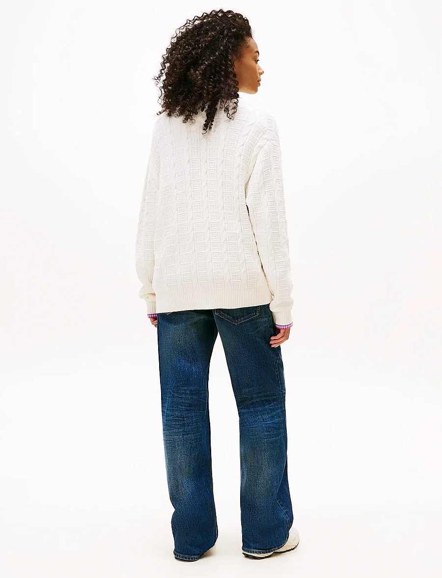 Tommy Jeans - TJW CABLE CARDIGAN - ancient white - 4