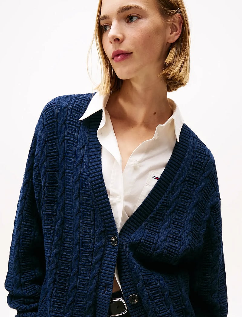 Tommy Jeans - TJW CABLE CARDIGAN - cardigans - dark night navy - 5