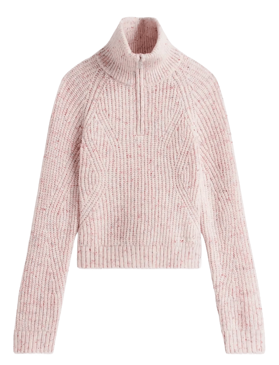 Tommy Jeans - TJW NEP 1/4 ZIP SWEATER - kampsunid - ancient white - 1