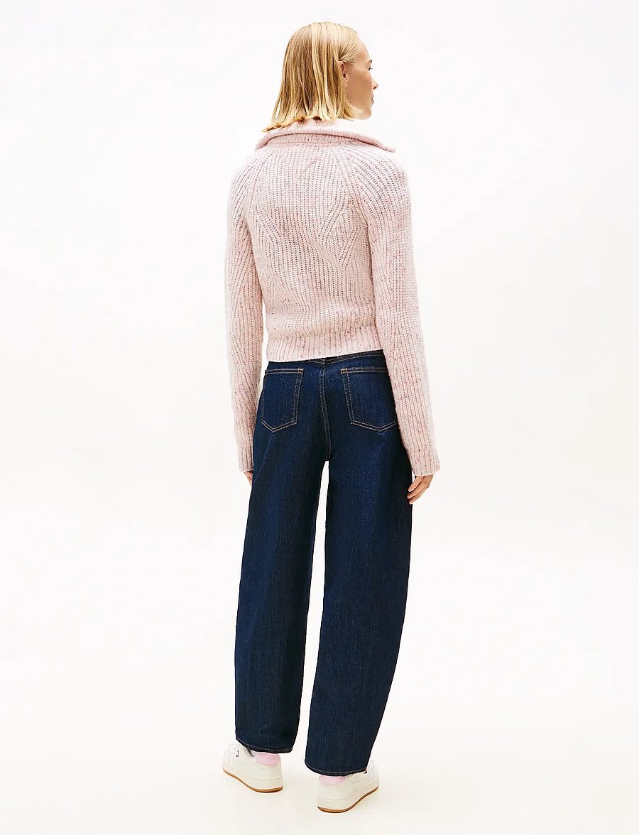 Tommy Jeans - TJW NEP 1/4 ZIP SWEATER - kampsunid - ancient white - 3