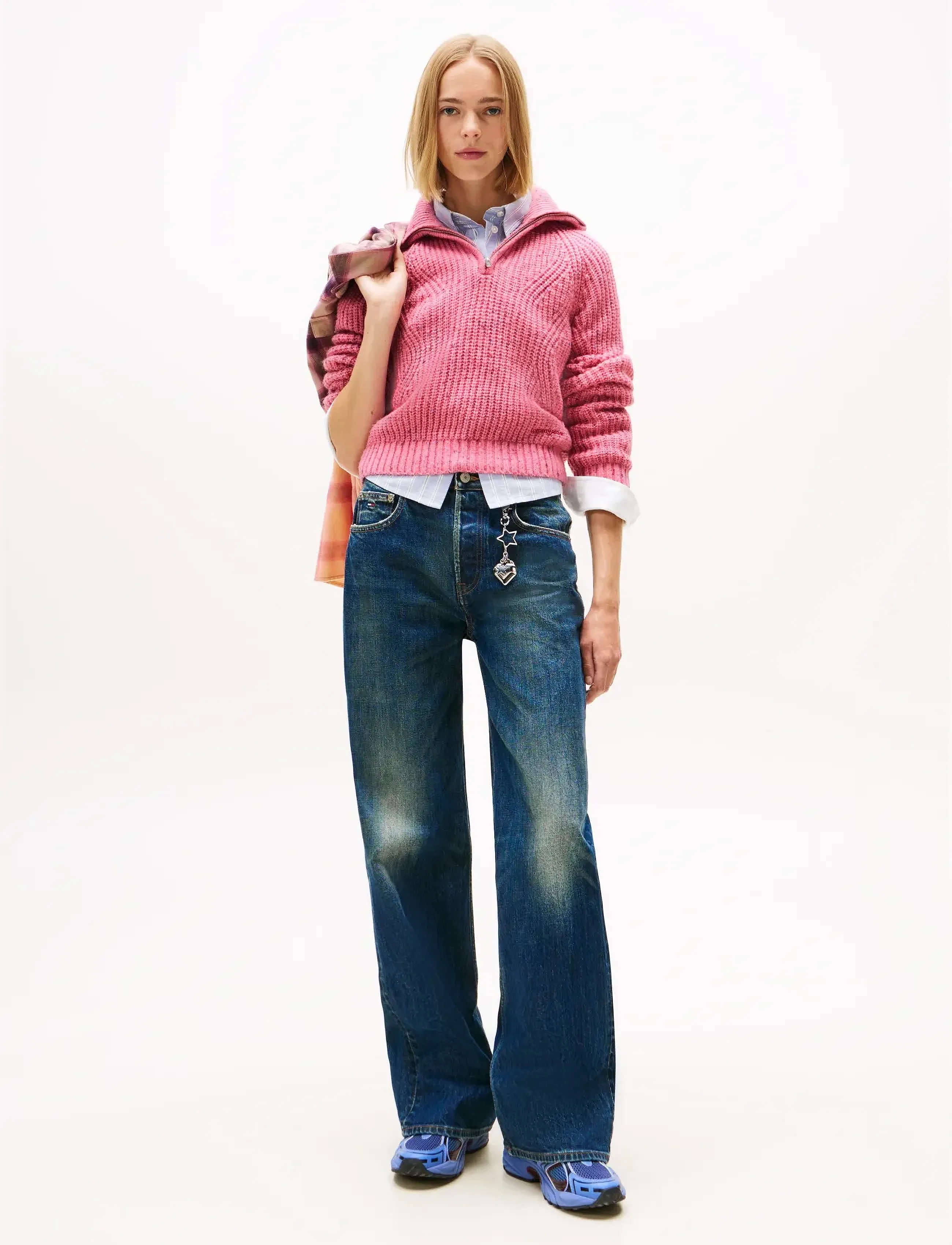 Tommy Jeans - TJW NEP 1/4 ZIP SWEATER - striktrøjer - mystic pink - 2