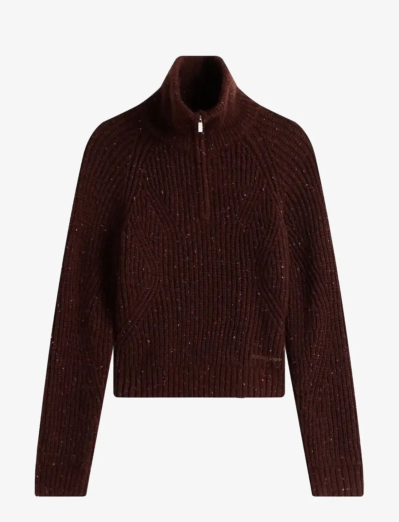 Tommy Jeans - TJW NEP 1/4 ZIP SWEATER - jumpers - rich brown - 1
