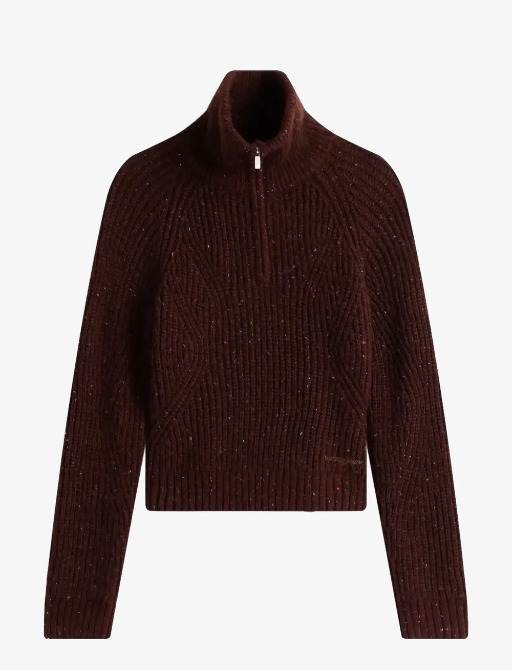 Tommy Jeans - TJW NEP 1/4 ZIP SWEATER - striktrøjer - rich brown - 1