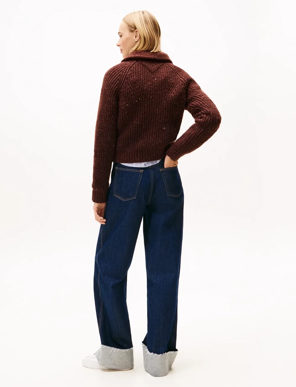 Tommy Jeans - TJW NEP 1/4 ZIP SWEATER - striktrøjer - rich brown - 3