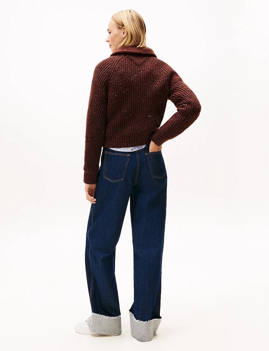 Tommy Jeans - TJW NEP 1/4 ZIP SWEATER - kampsunid - rich brown - 3