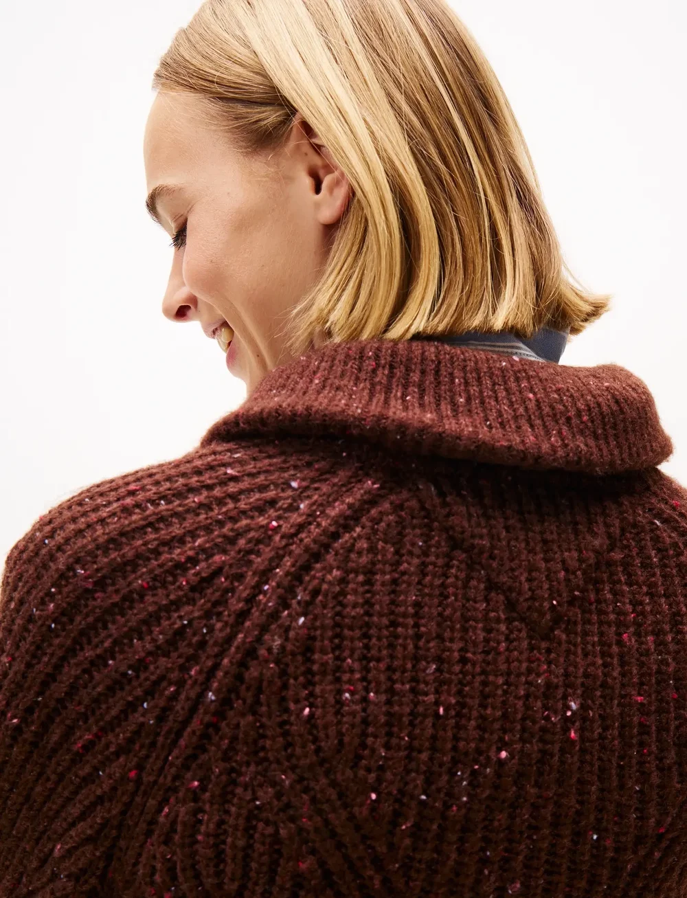 Tommy Jeans - TJW NEP 1/4 ZIP SWEATER - striktrøjer - rich brown - 4