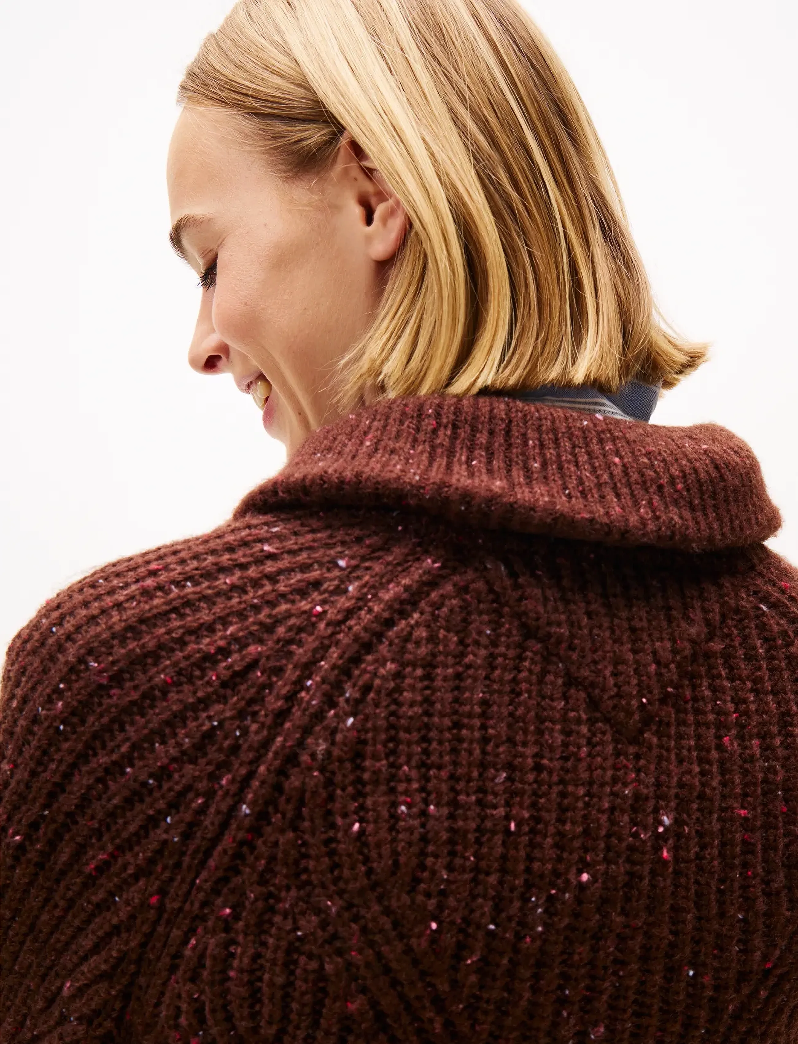 Tommy Jeans - TJW NEP 1/4 ZIP SWEATER - pullover - rich brown - 4