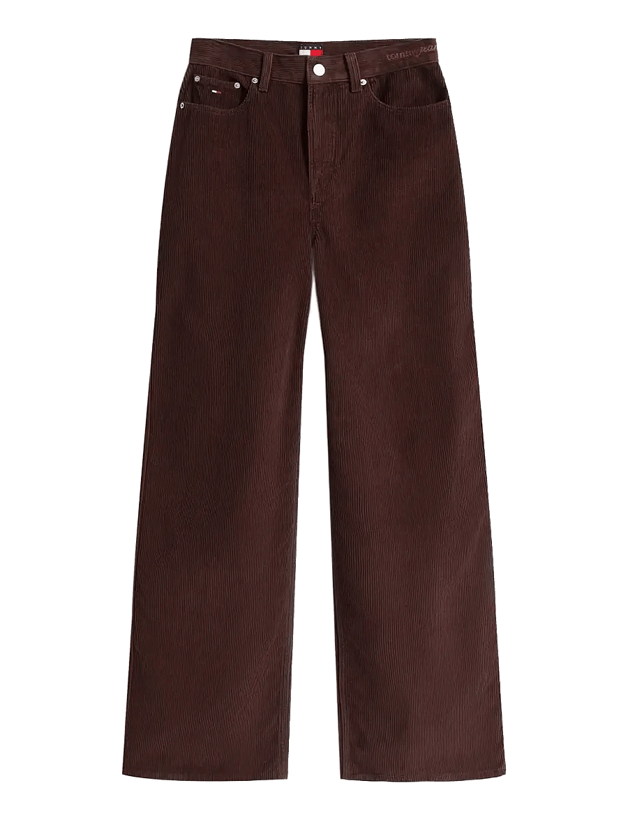 Tommy Jeans - TJW CLAIRE HR WIDE CORD - bukser med brede ben - rich brown - 1