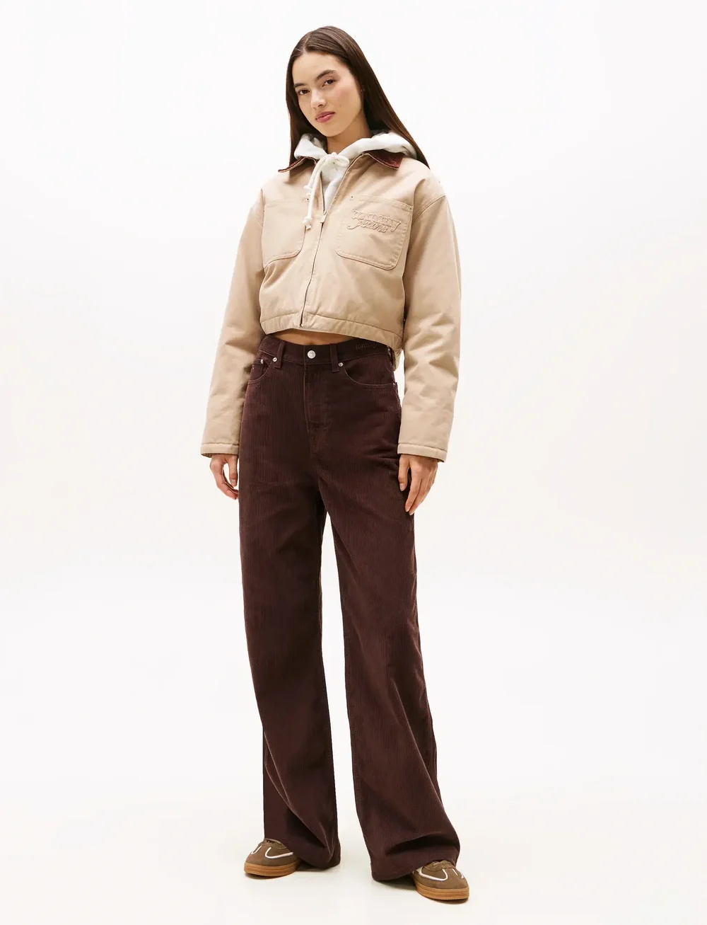 Tommy Jeans - TJW CLAIRE HR WIDE CORD - vida byxor - rich brown - 0