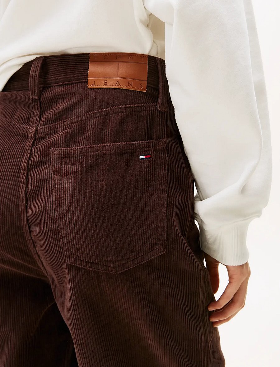 Tommy Jeans - TJW CLAIRE HR WIDE CORD - bukser med brede ben - rich brown - 3