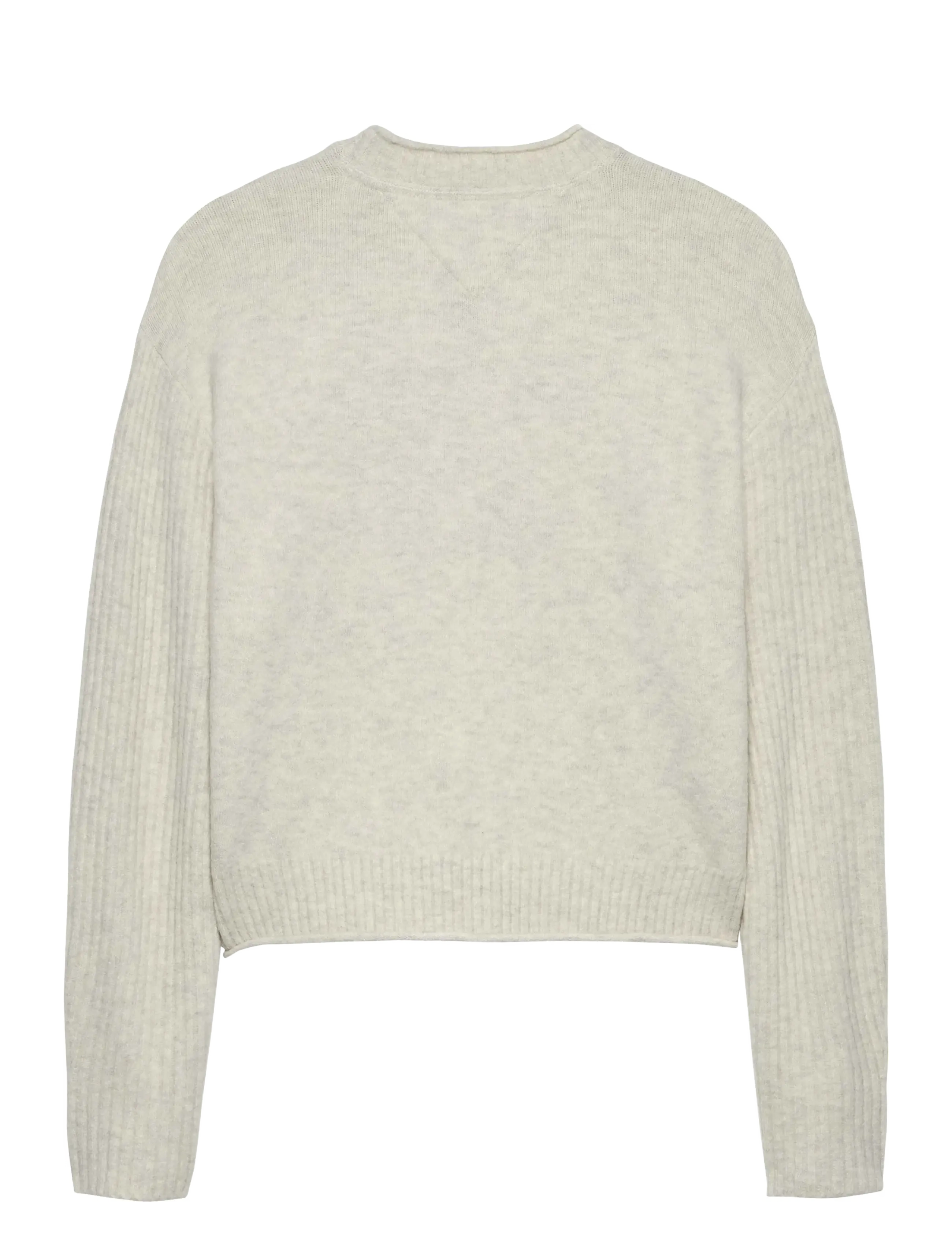 Tommy Jeans - TJW MELANGE FLAG SWEATER RIB EXT - striktrøjer - ancient white htr - 2