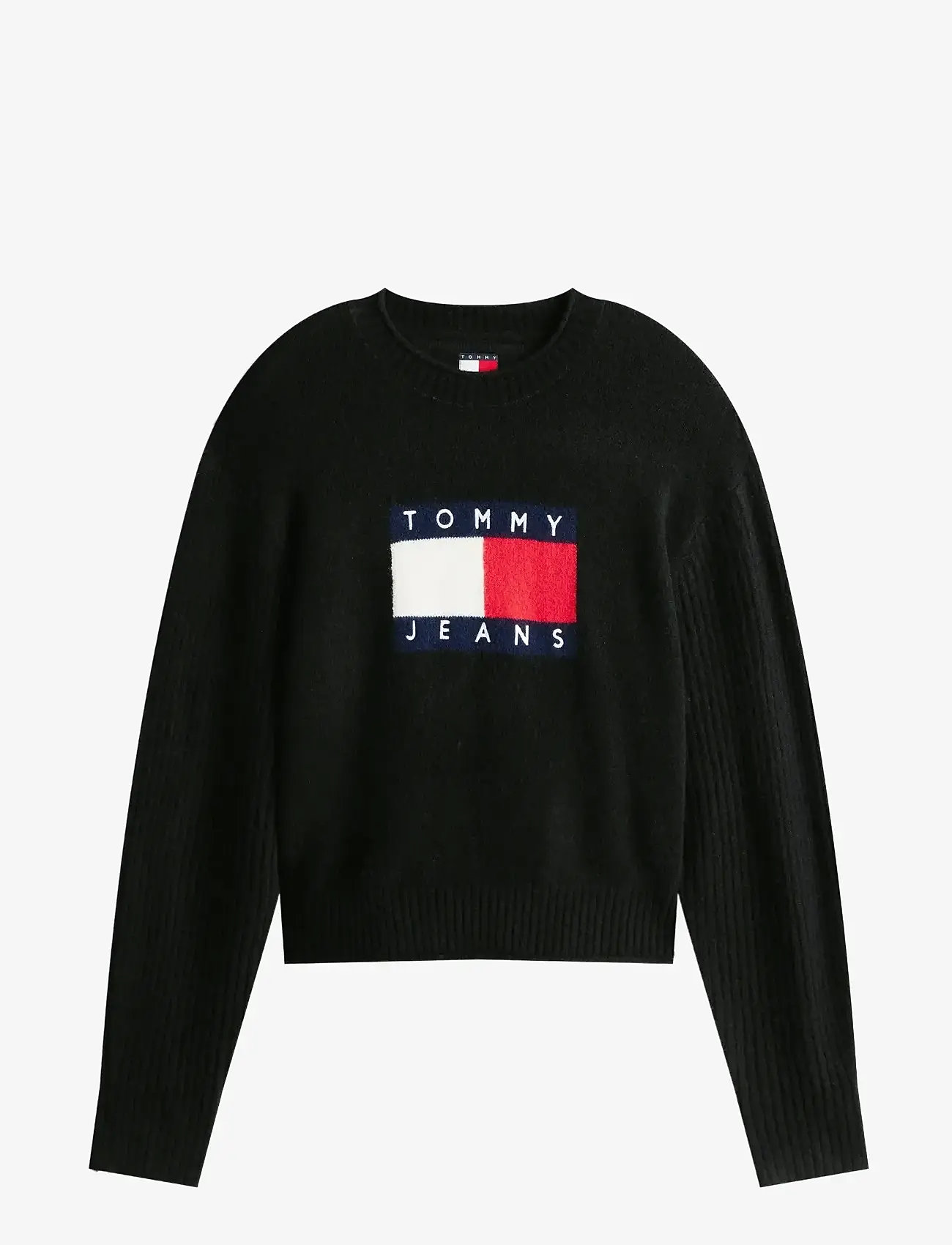 Tommy Jeans - TJW MELANGE FLAG SWEATER RIB EXT - pullover - black htr - 1