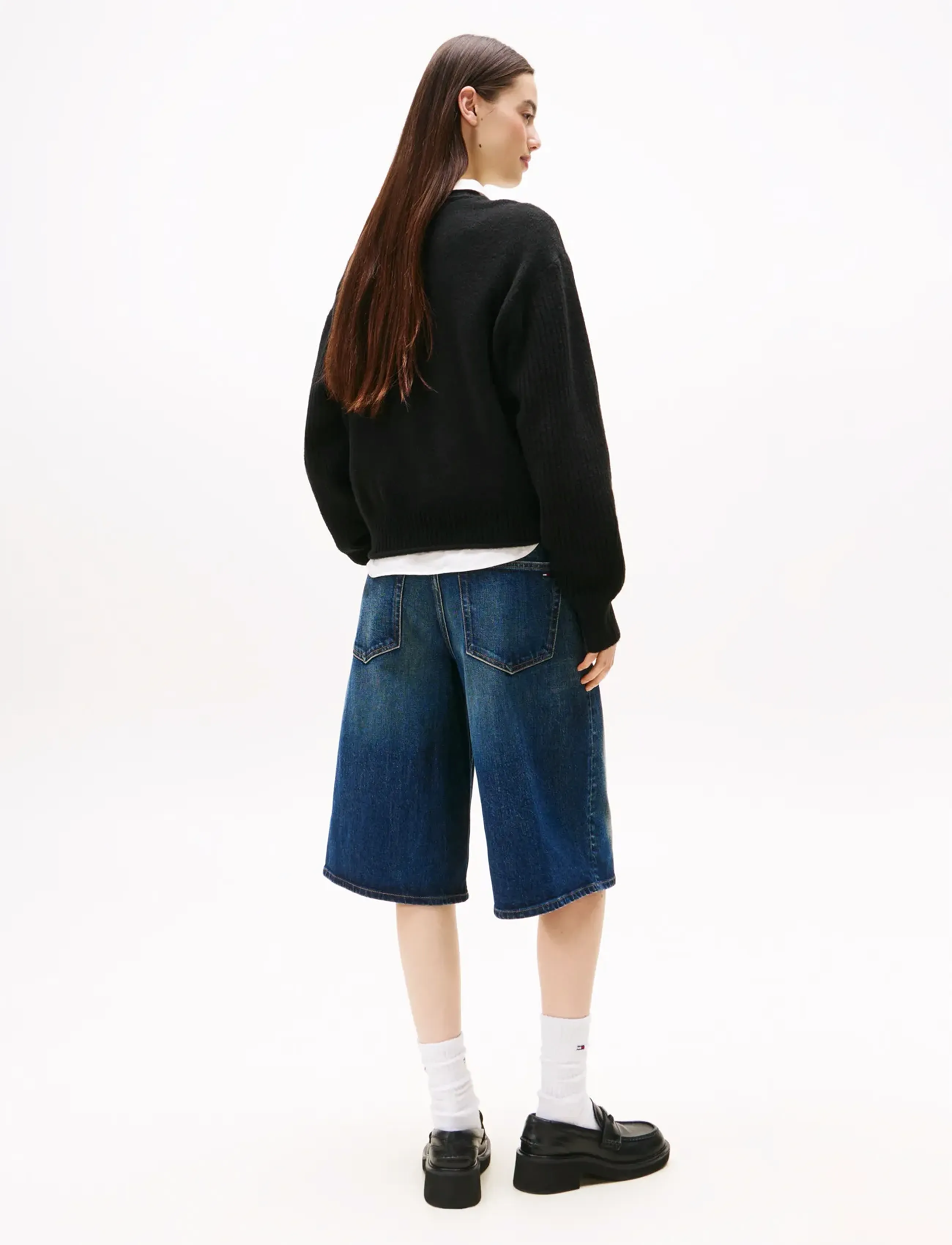Tommy Jeans - TJW MELANGE FLAG SWEATER RIB EXT - strikkegensere - black htr - 3