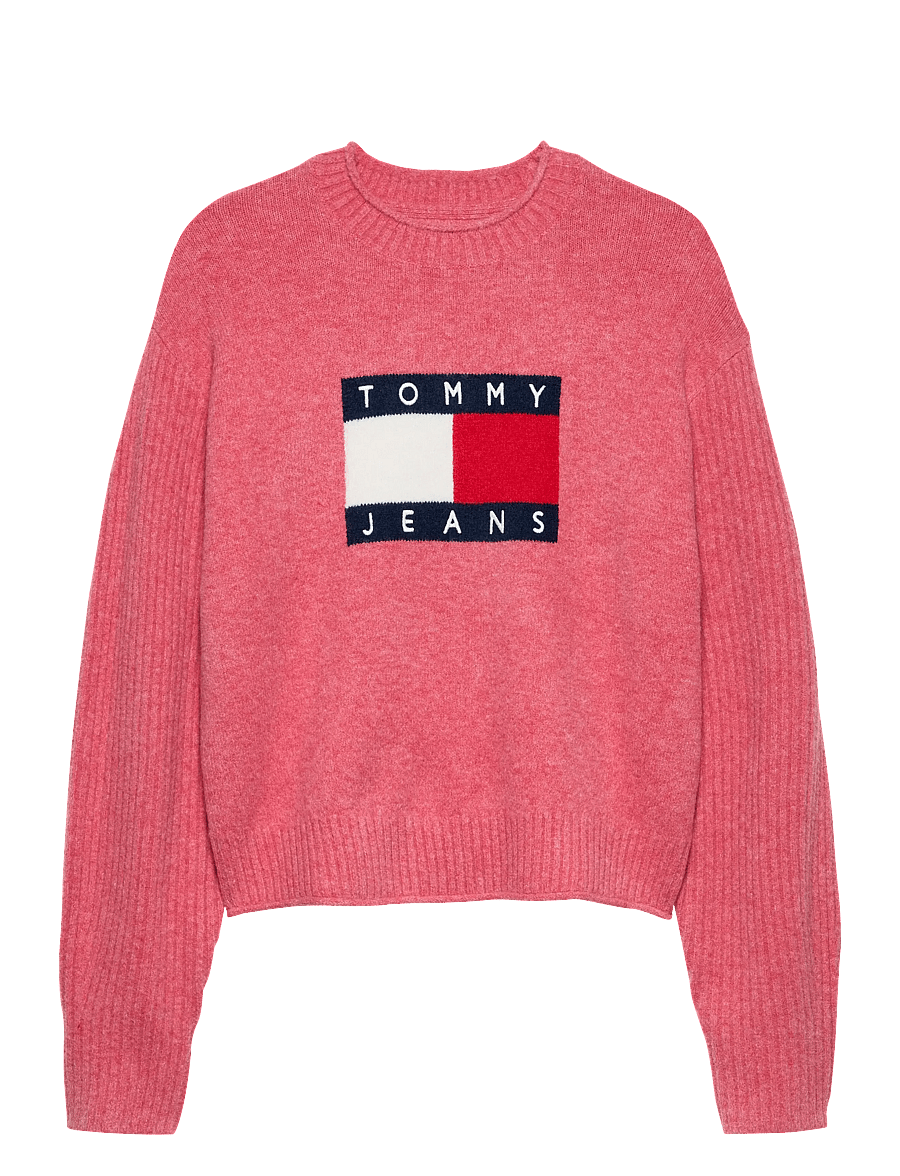 Tommy Jeans - TJW MELANGE FLAG SWEATER RIB EXT - pullover - vintage cerise htr - 1