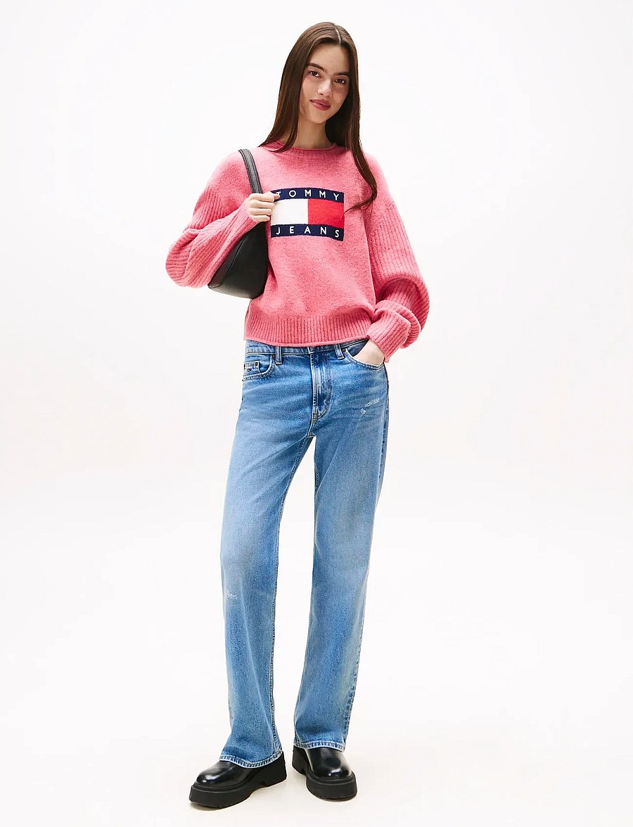 Tommy Jeans - TJW MELANGE FLAG SWEATER RIB EXT - pullover - vintage cerise htr - 3