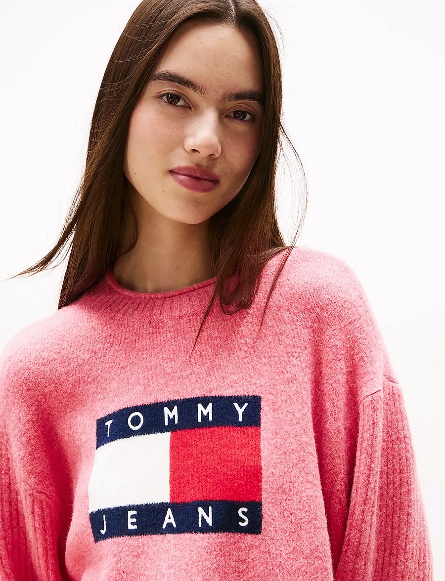 Tommy Jeans - TJW MELANGE FLAG SWEATER RIB EXT - pullover - vintage cerise htr - 5