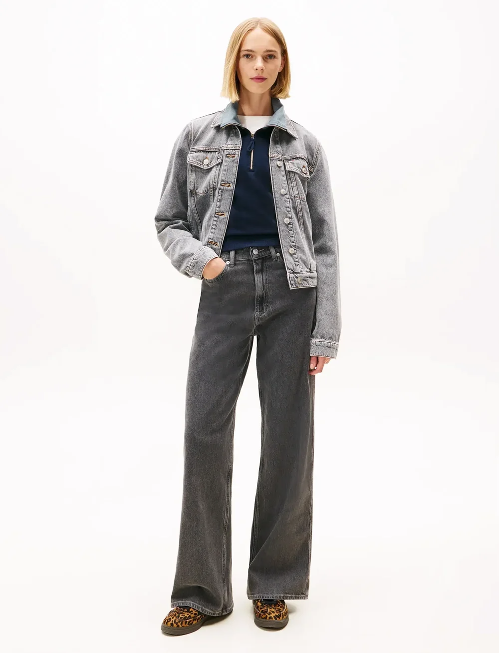 Tommy Jeans - CLAIRE HR WD TAB CI4171 - brede jeans - denim grey - 0