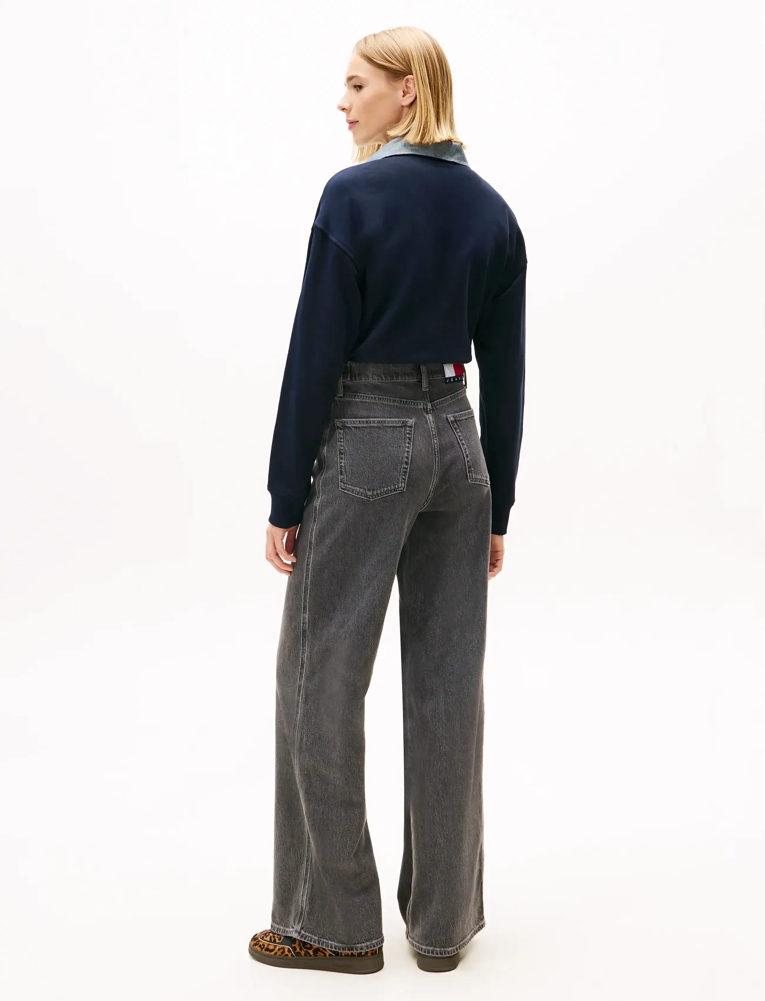Tommy Jeans - CLAIRE HR WD TAB CI4171 - hosen mit weitem bein - denim grey - 3