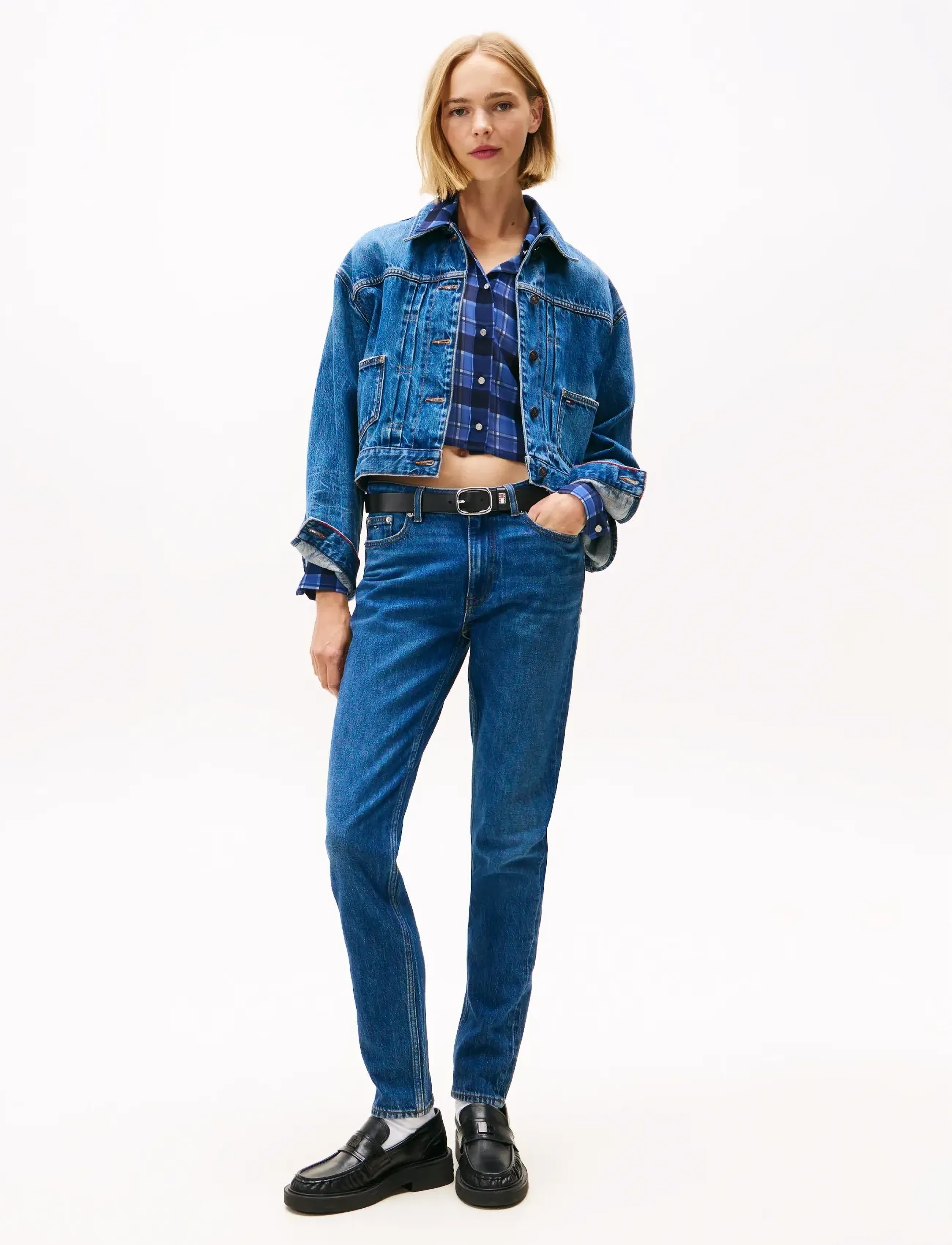 Tommy Jeans LUCY MR SLIM BI0152 - Transitional Layering - DENIM DARK / blue