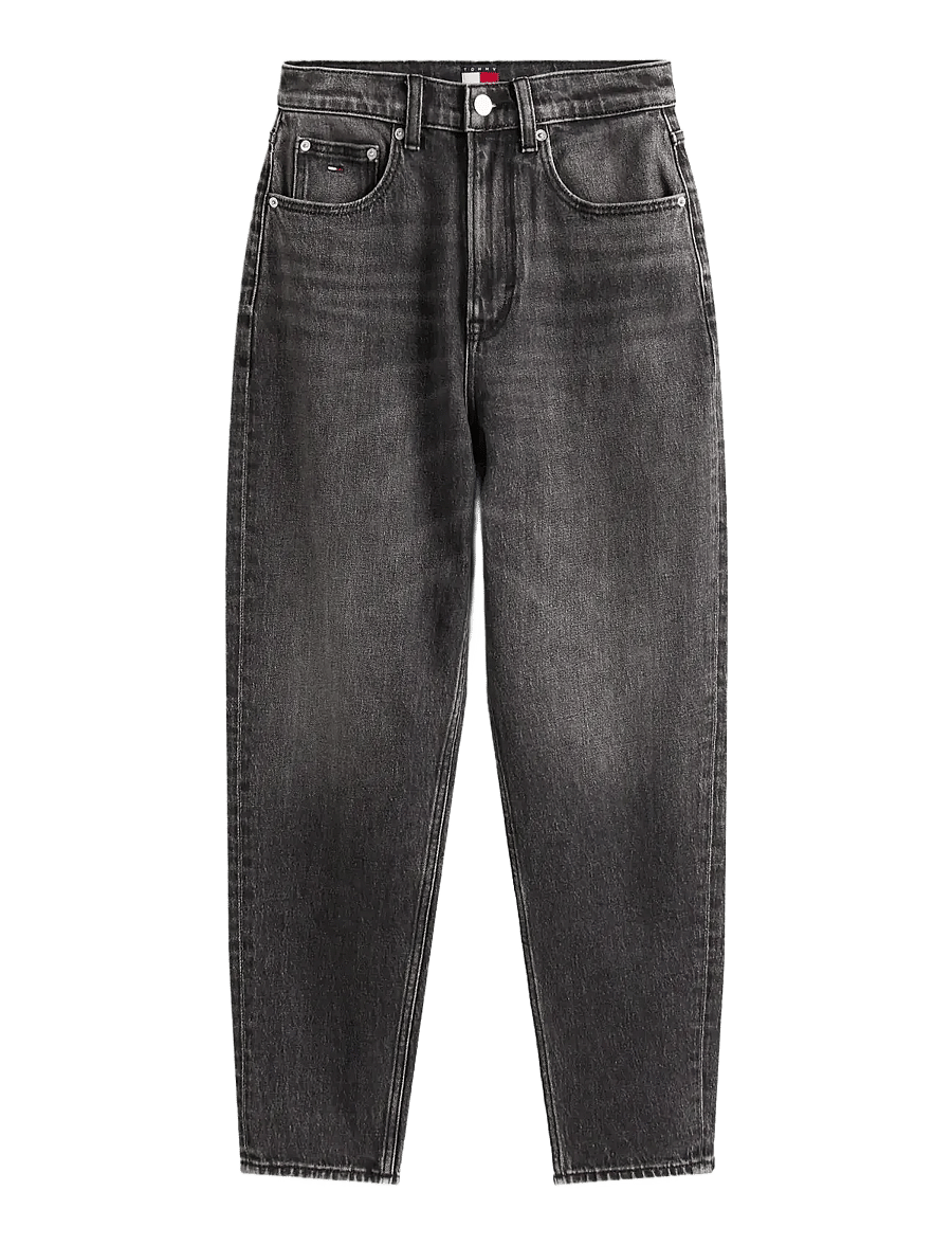 Tommy Jeans - MOM JEAN UH TPR BI0187 - tapered jeans - denim black - 1