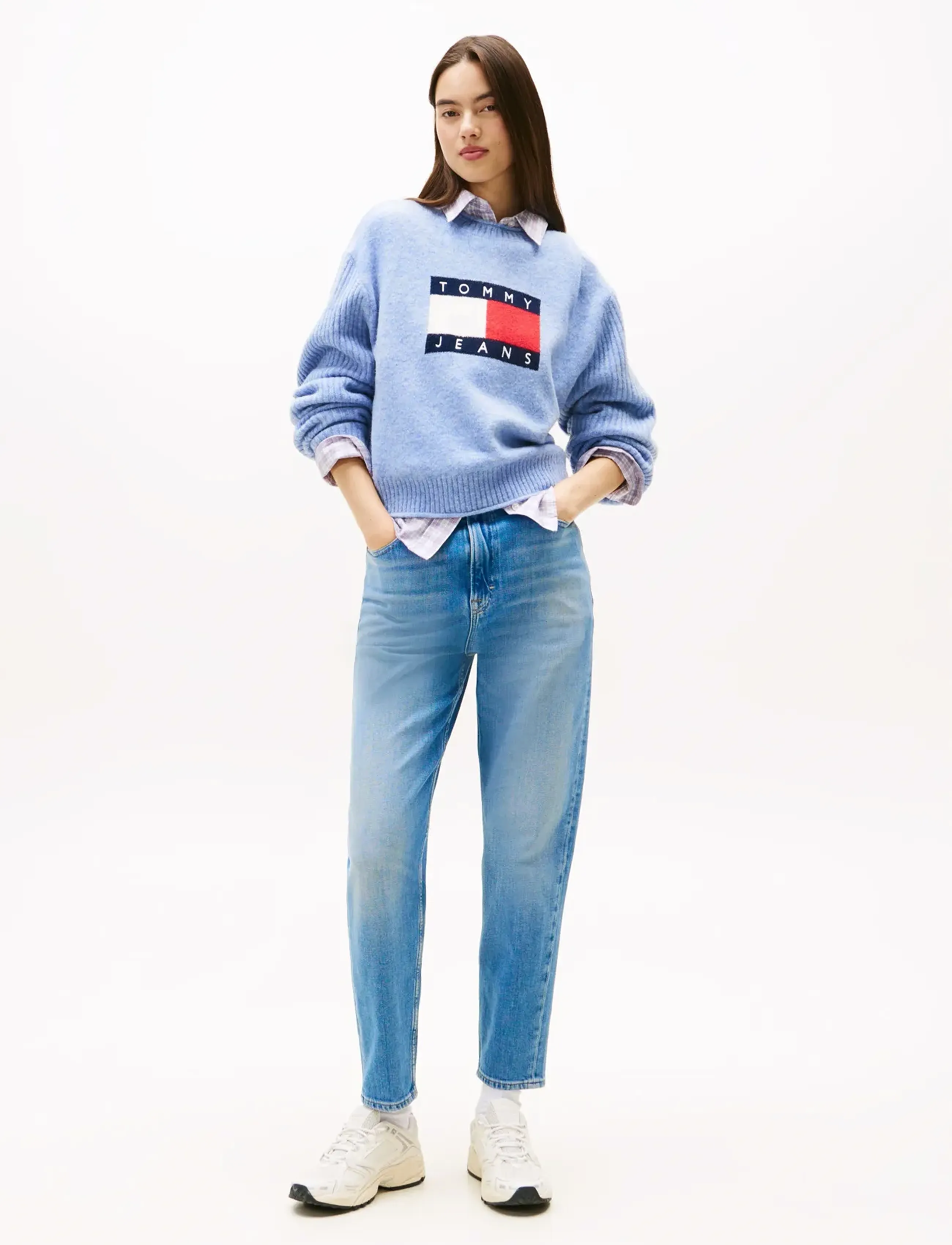 Tommy Jeans Mom Jean Uh Tpr Di5133, Kvinder, Mom Jeans, Blå, Str: 29 x 30