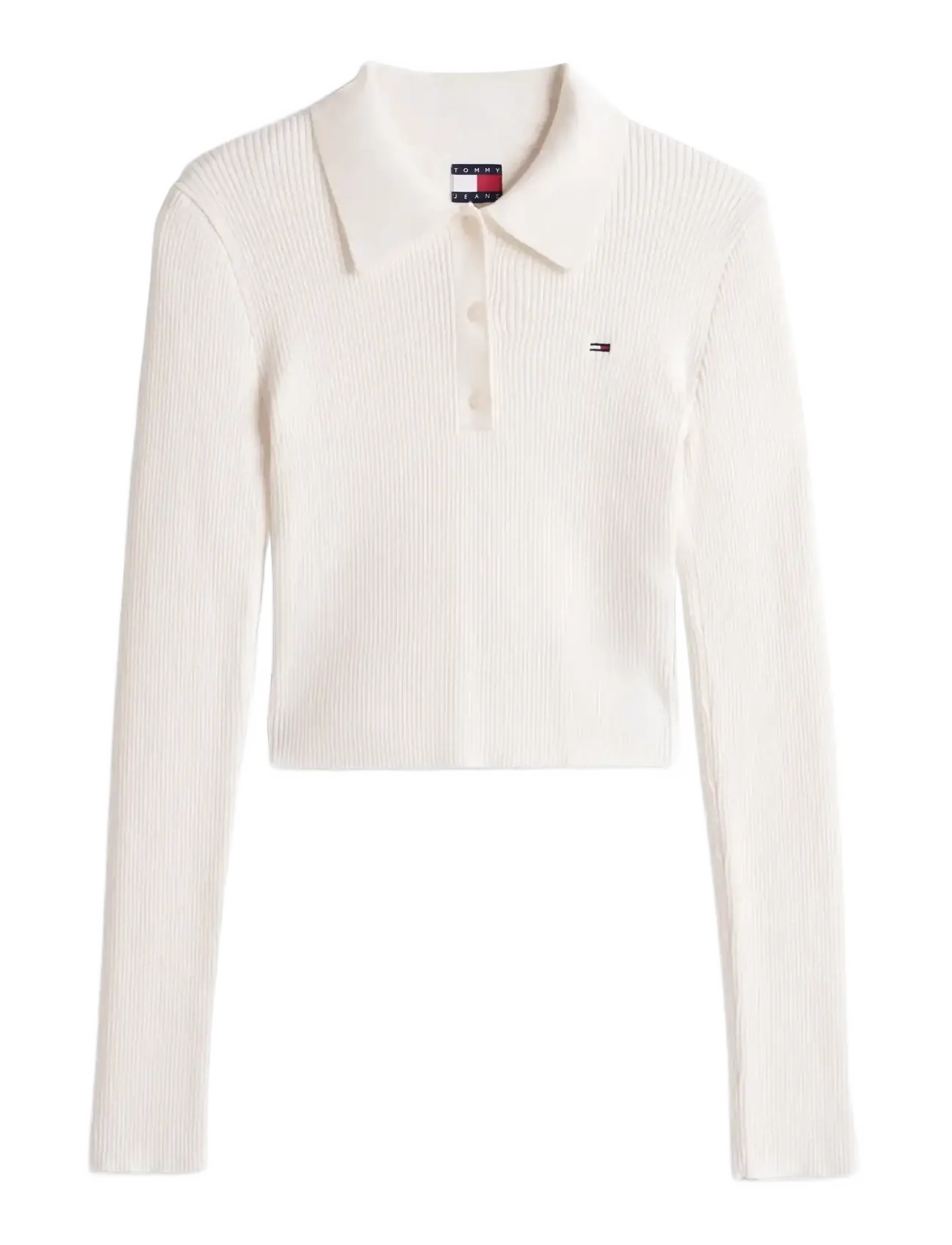 TOMMY JEANS Tjw Essential Polo Ls Pullover Weiß - M - Damen