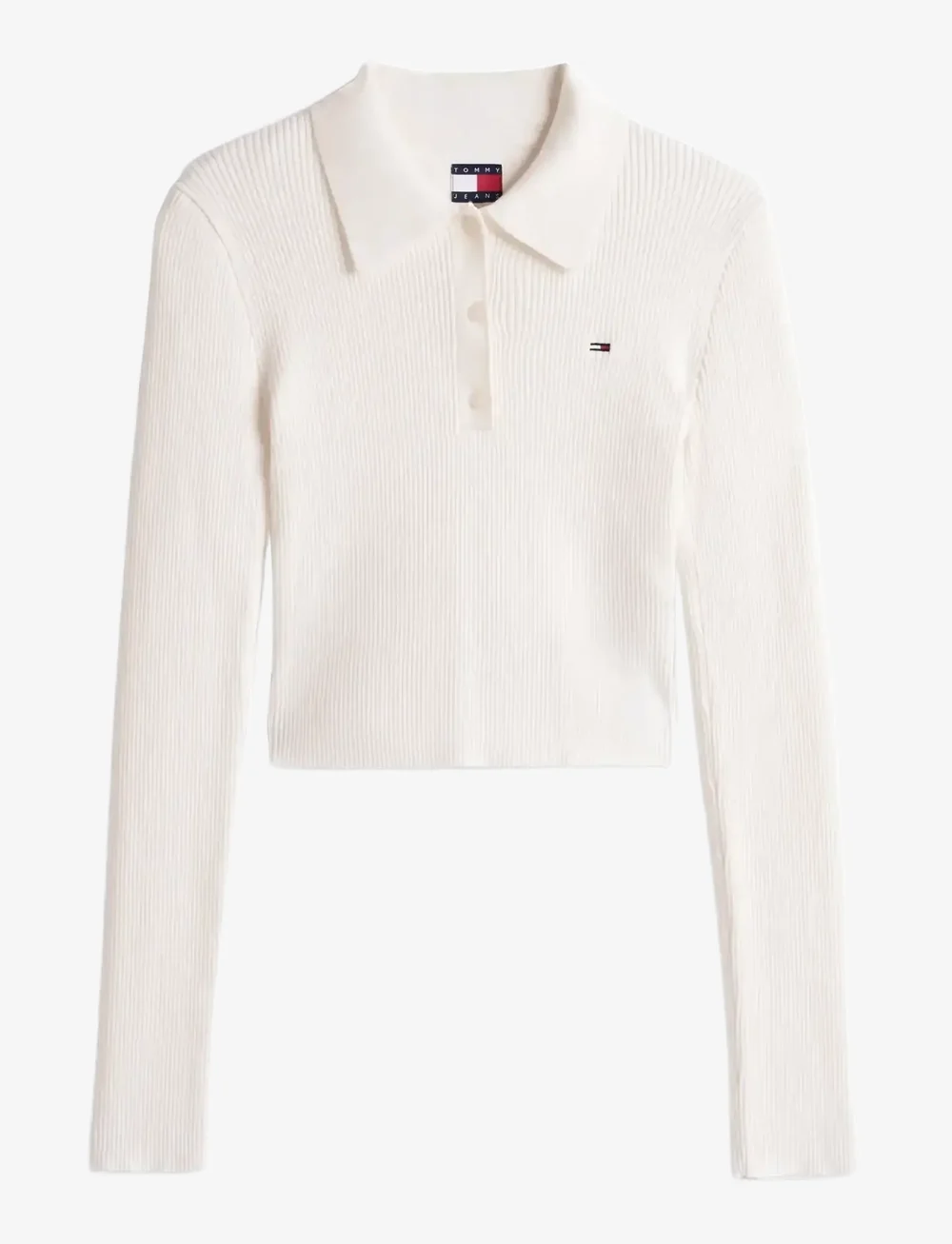 Tommy Jeans - TJW ESSENTIAL POLO LS SWEATER - magabolir - ancient white - 1