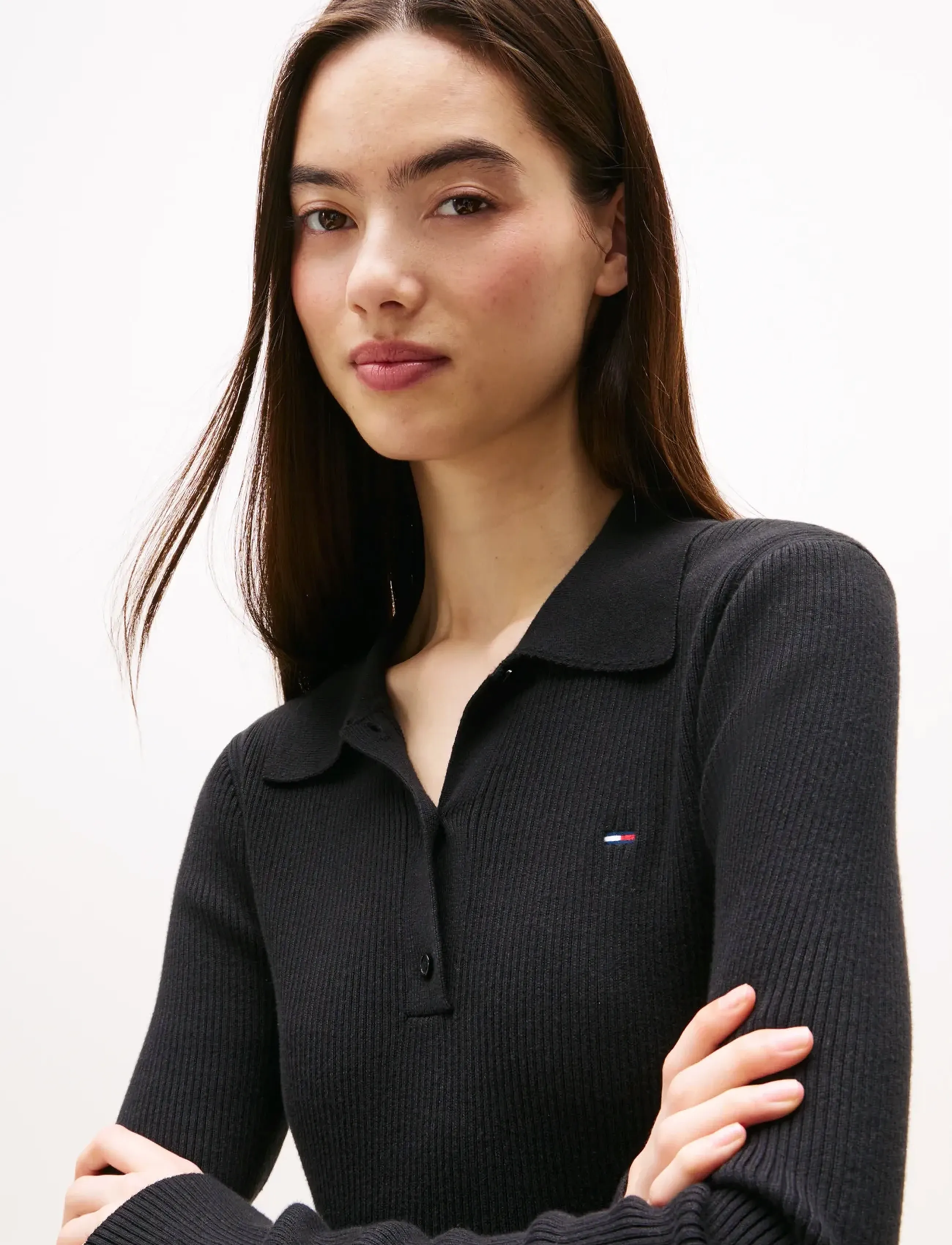 Tommy Jeans - TJW ESSENTIAL POLO LS SWEATER - nabapluusid - black - 4
