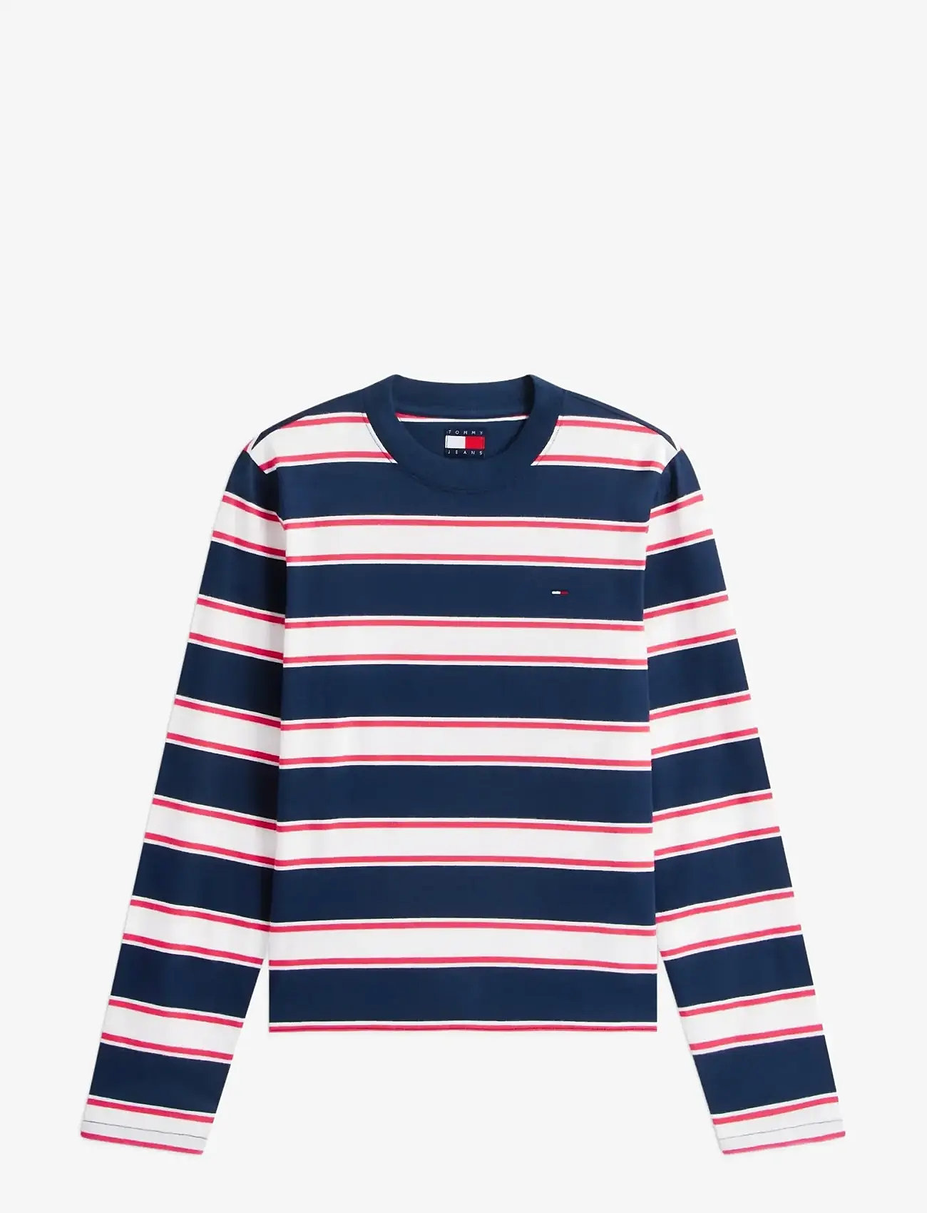 Tommy Jeans - TJW REG S FLAG JERSEY LS TEE EXT - langærmede toppe - dark night navy   multi stripe - 1