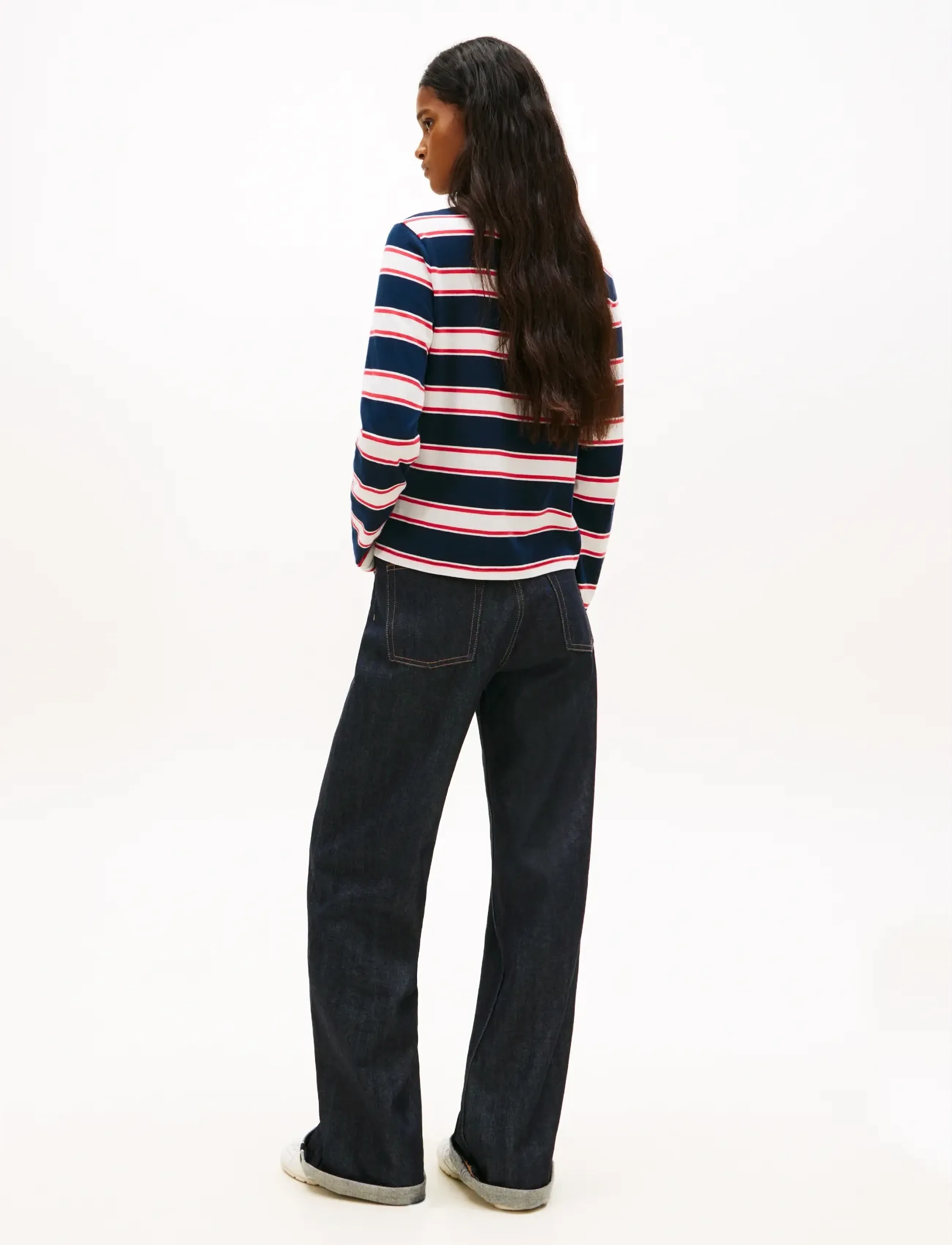 Tommy Jeans - TJW REG S FLAG JERSEY LS TEE EXT - pikkade varrukatega alussärgid - dark night navy   multi stripe - 2