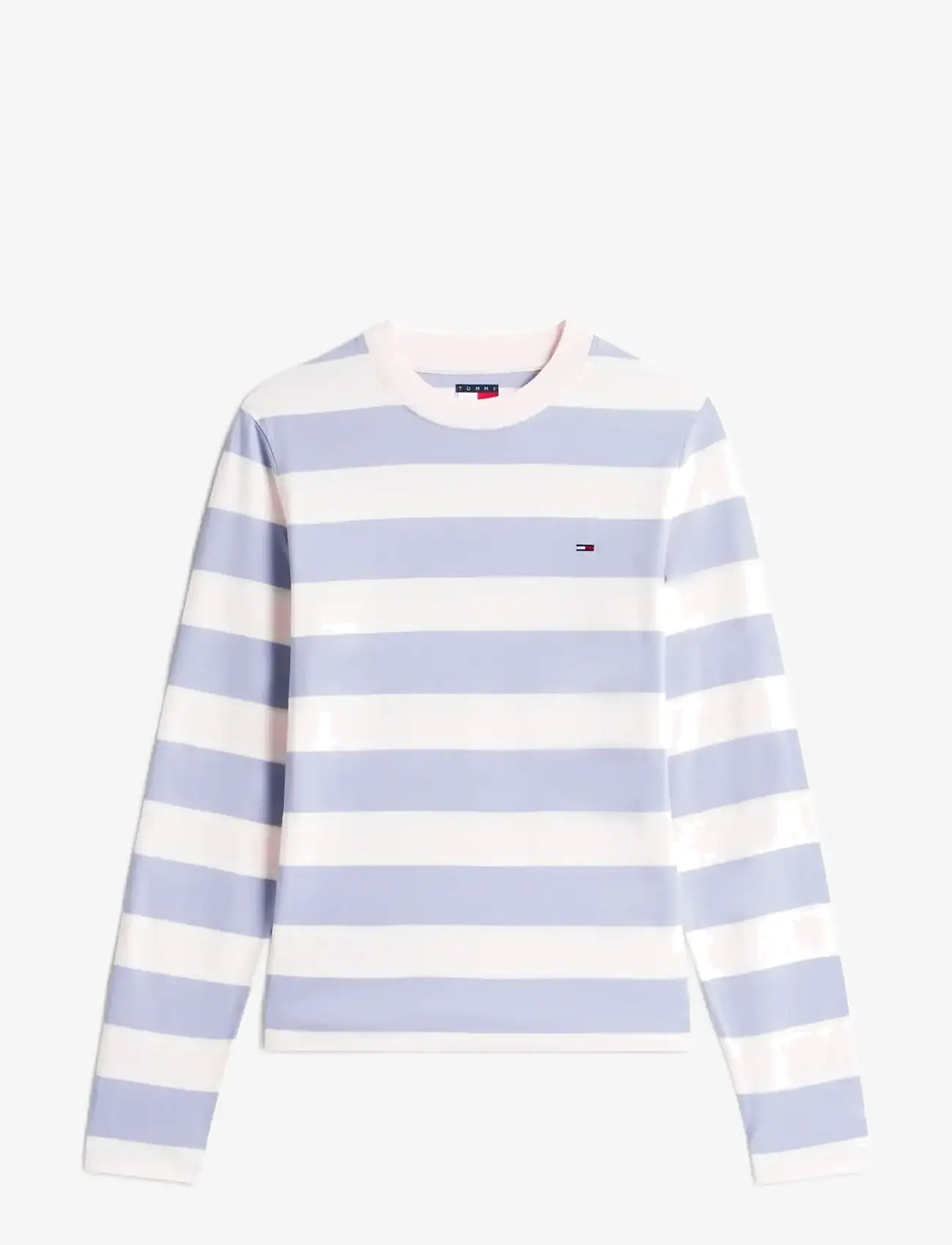 Tommy Jeans - TJW REG S FLAG JERSEY LS TEE EXT - langärmlige tops - periwinkle dust   multi stripe - 1