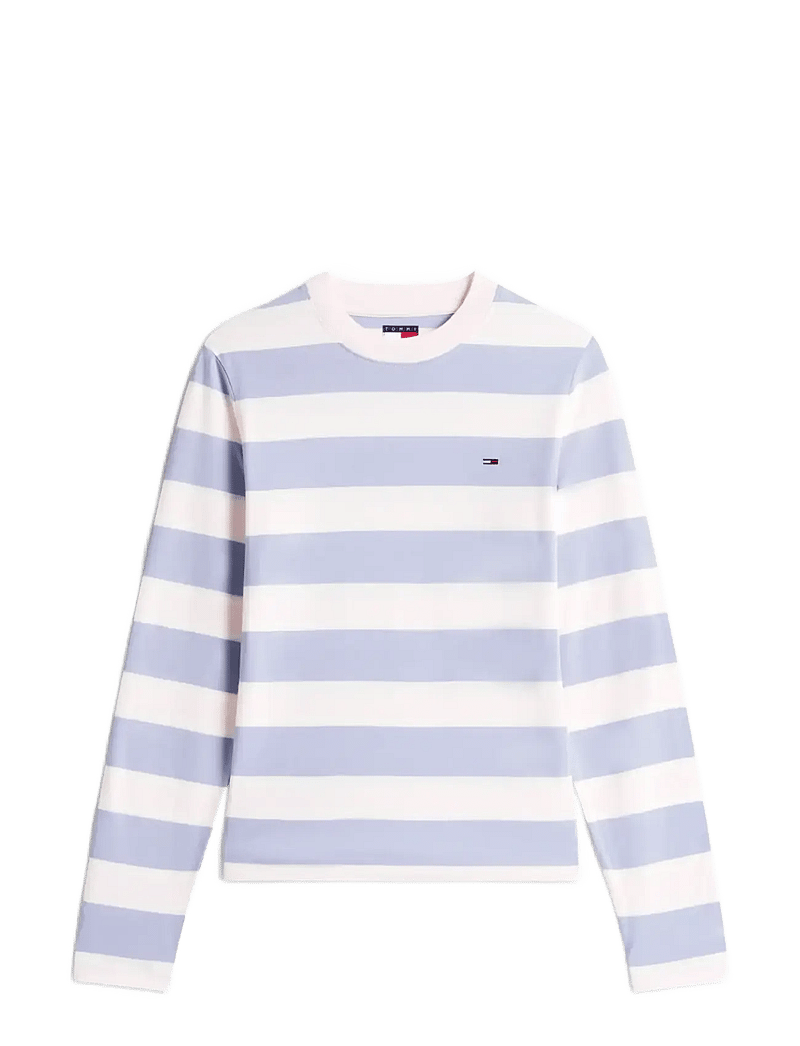 Tommy Jeans - TJW REG S FLAG JERSEY LS TEE EXT - everyday style - periwinkle dust multi stripe - 1