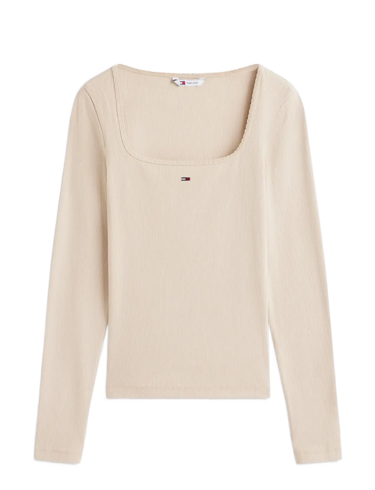 Tommy Jeans TJW SLIM SOFT RIB LS TEE - Inspiration - GULF SAND / beige