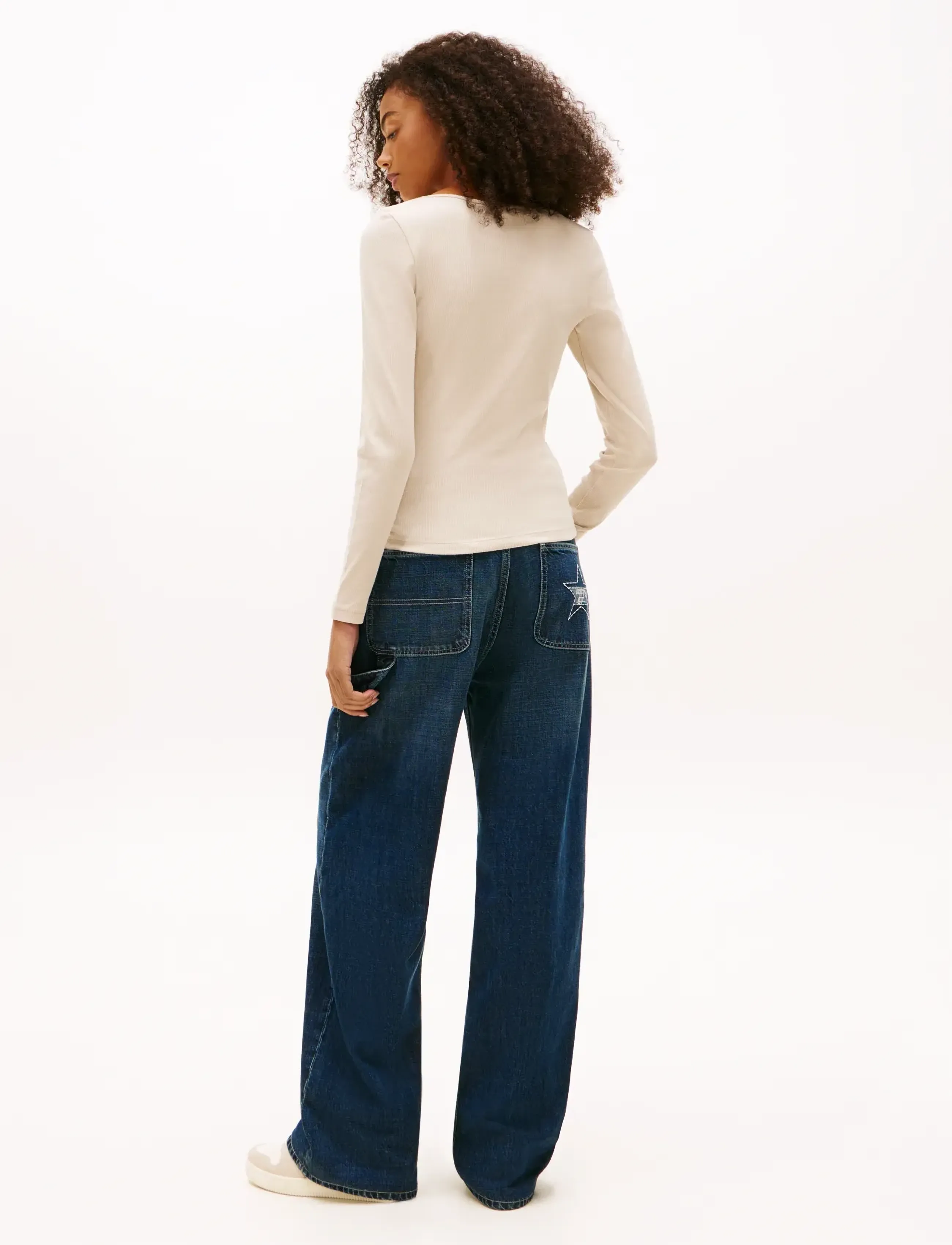 Tommy Jeans - TJW SLIM SOFT RIB LS TEE - gulf sand - 3