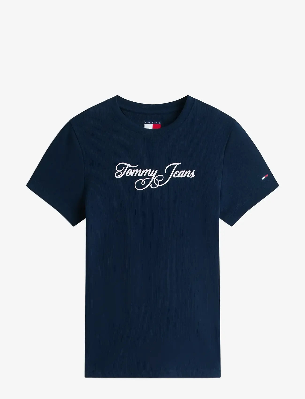 Tommy Jeans - TJW SLIM ESS LOGO 1 RIB TEE EXT - t-shirts - dark night navy - 1