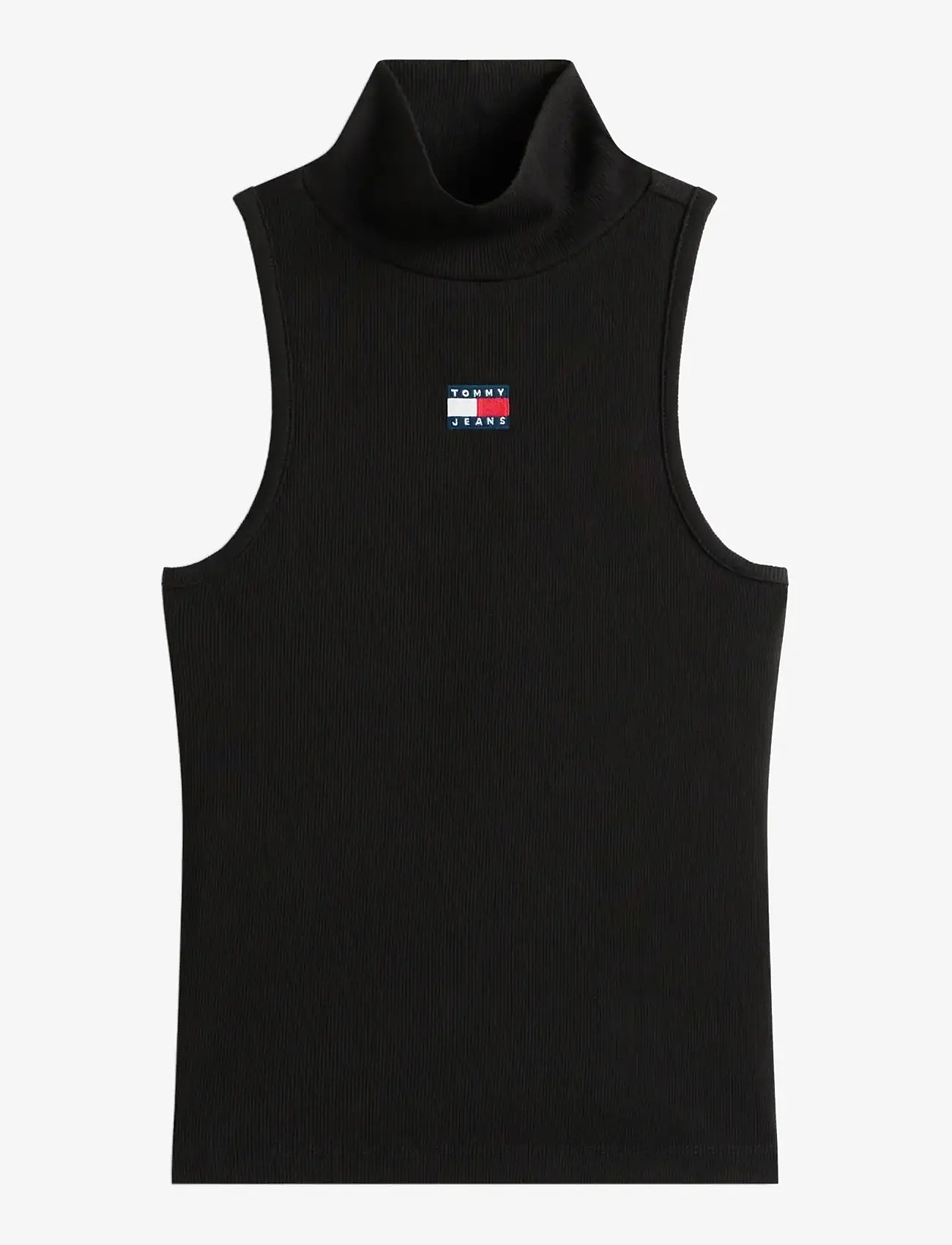 Tommy Jeans - TJW SLIM SH BADGE RIB TANK - Ärmellose tops - black - 1