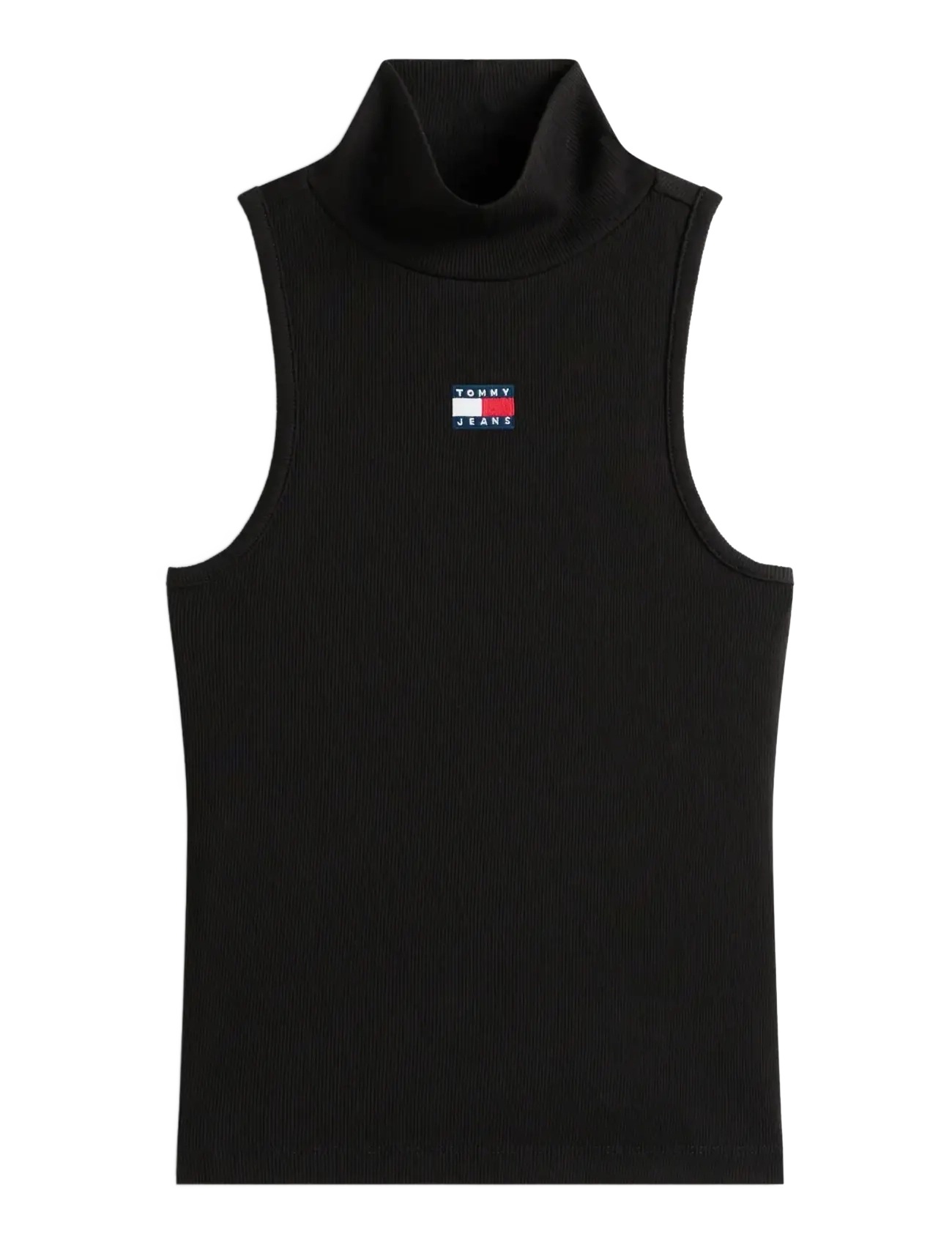 Tommy Jeans TJW SLIM SH BADGE RIB TANK - T-Shirts & Tops - BLACK / black