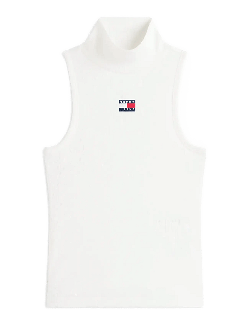 Tommy Jeans - TJW SLIM SH BADGE RIB TANK - Ärmellose tops - ecru - 1