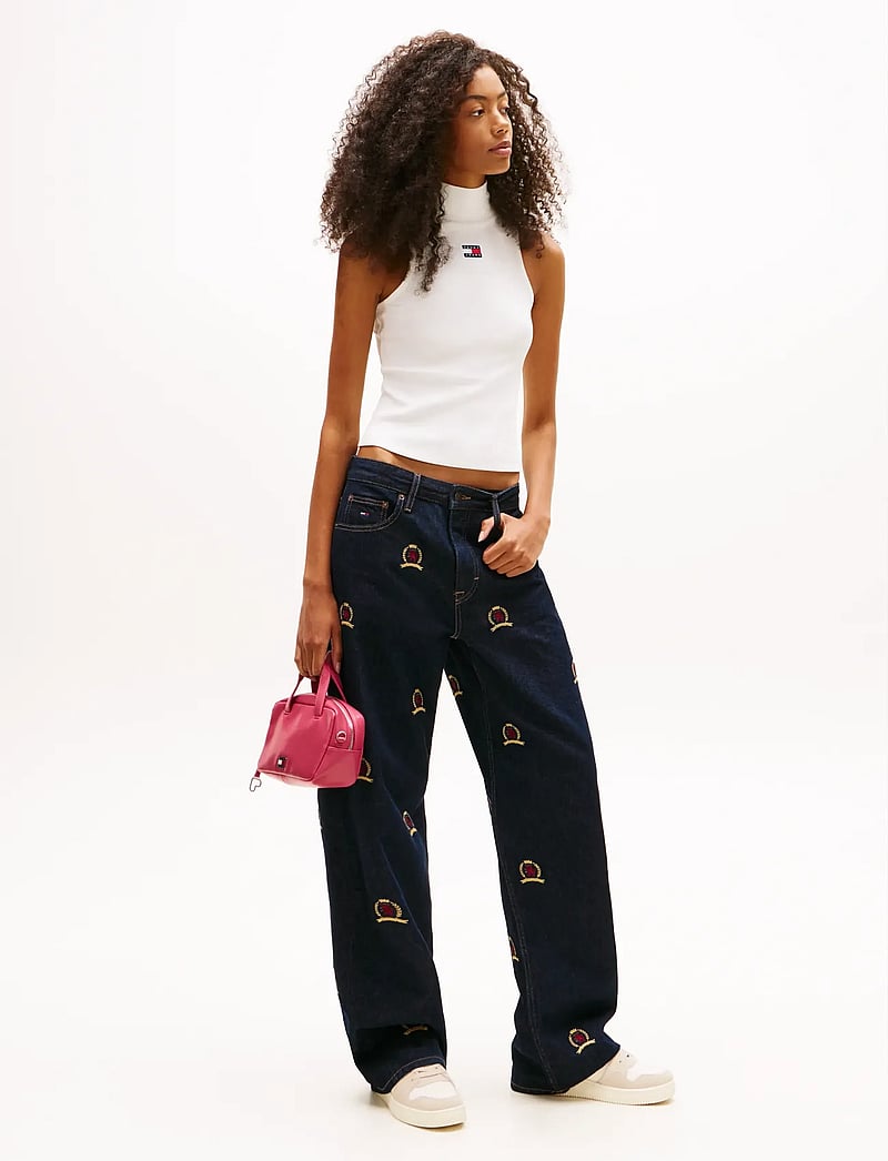 Tommy Jeans - TJW SLIM SH BADGE RIB TANK - Ärmellose tops - ecru - 2