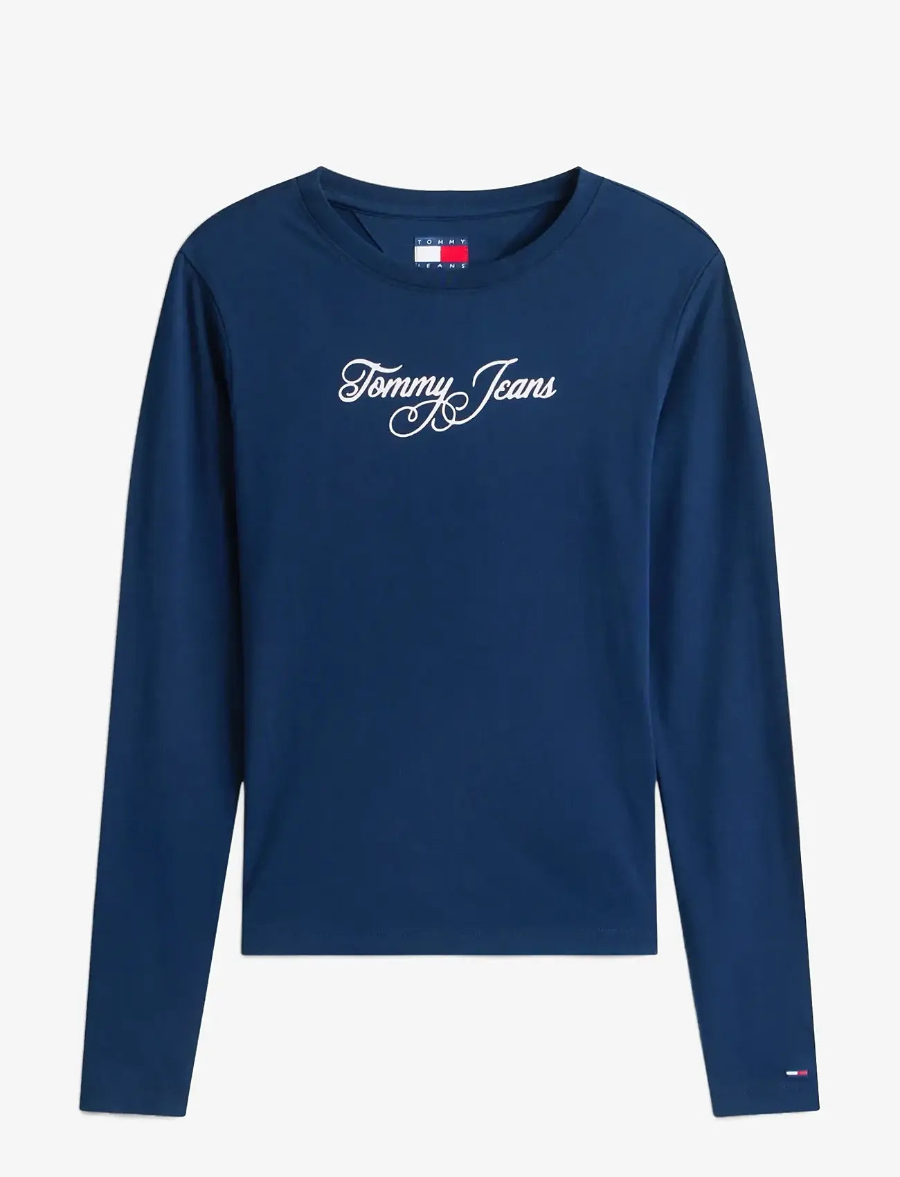 Tommy Jeans - TJW SLIM ESSENTIAL LOGO 1 LS TEE - pikkade varrukatega alussärgid - dark night navy - 1