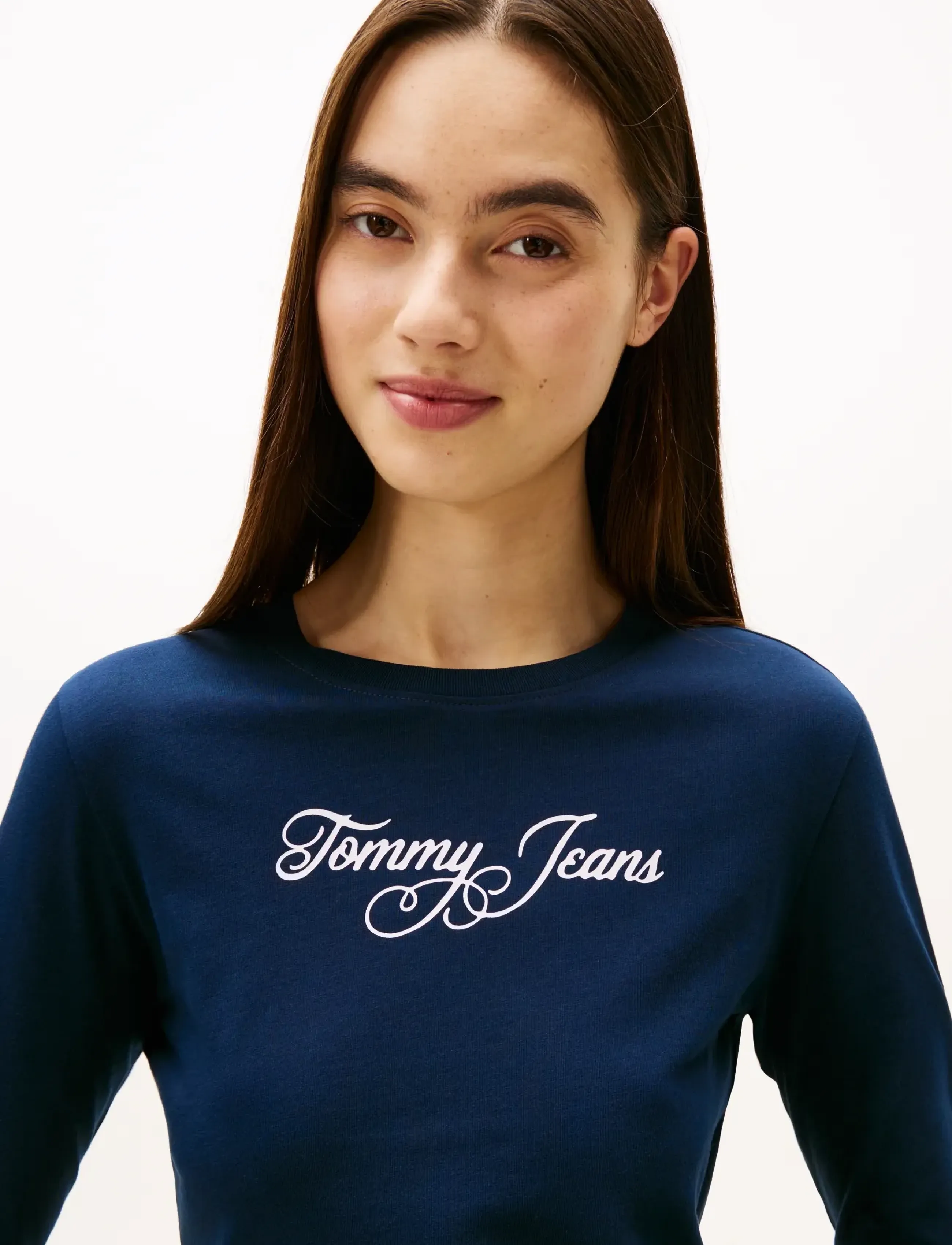 Tommy Jeans - TJW SLIM ESSENTIAL LOGO 1 LS TEE - topi ar garām piedurknēm - dark night navy - 4
