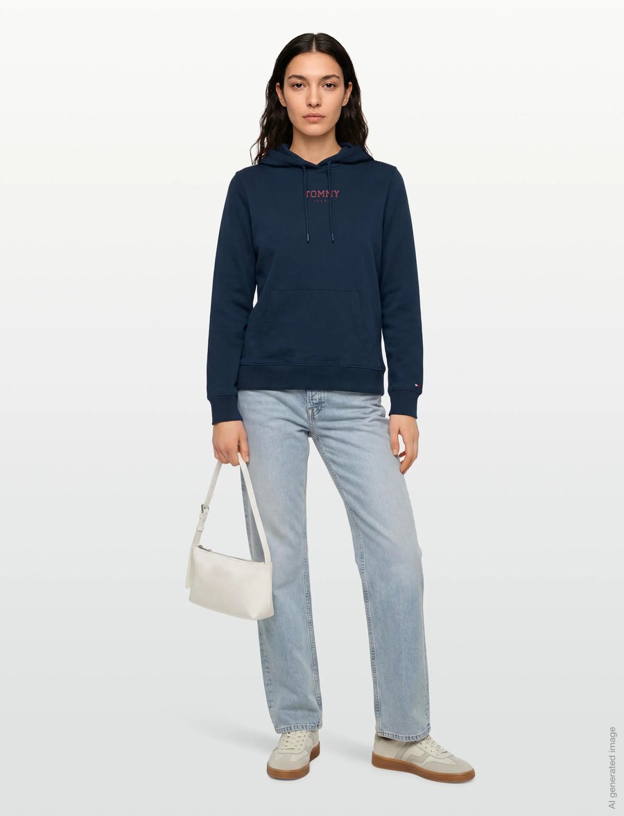 Tommy Jeans - TJW REG ESS LOGO 2 HOODIE EXT - hættetrøjer - dark night navy - 0