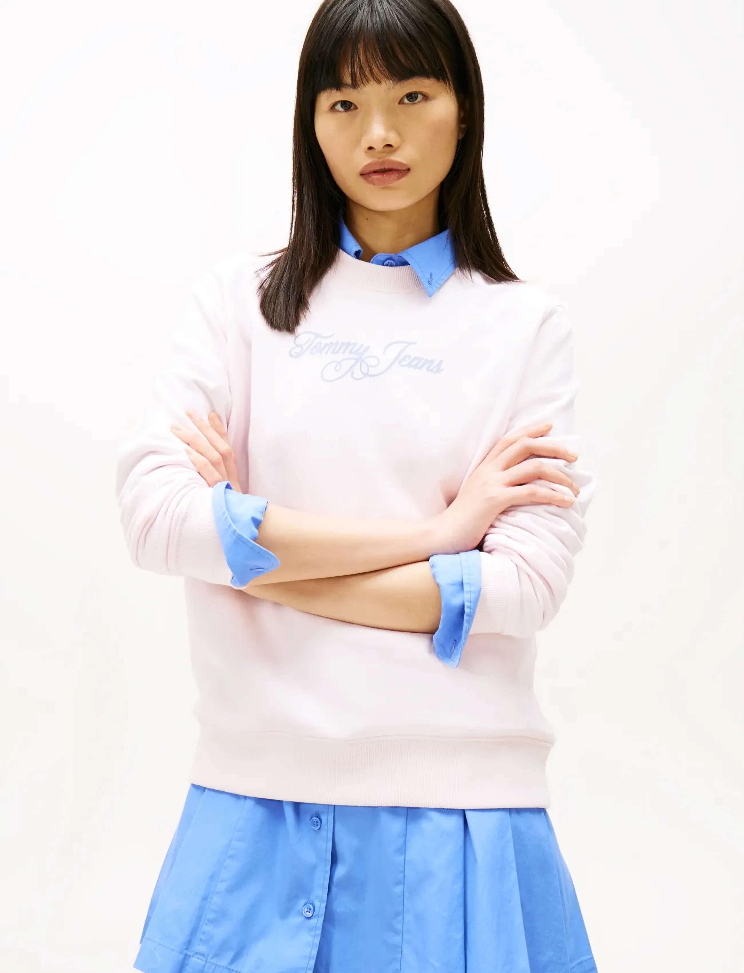 Tommy Jeans TJW REG ESS LOGO 1 CREW EXT - Sweatshirts - LIGHT PINK / pink/rose