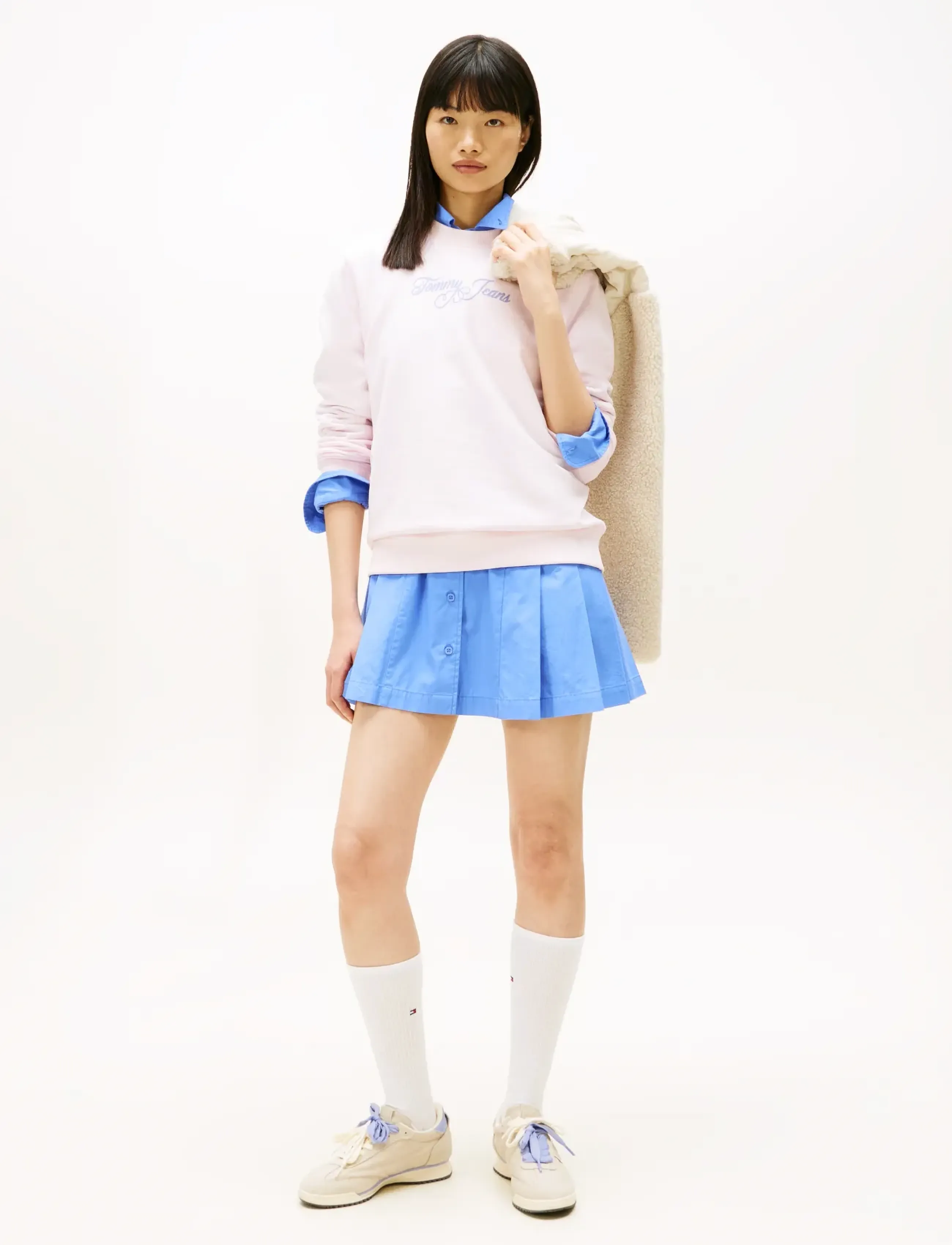 Tommy Jeans - TJW REG ESS LOGO 1 CREW EXT - dressipluusid - light pink - 2