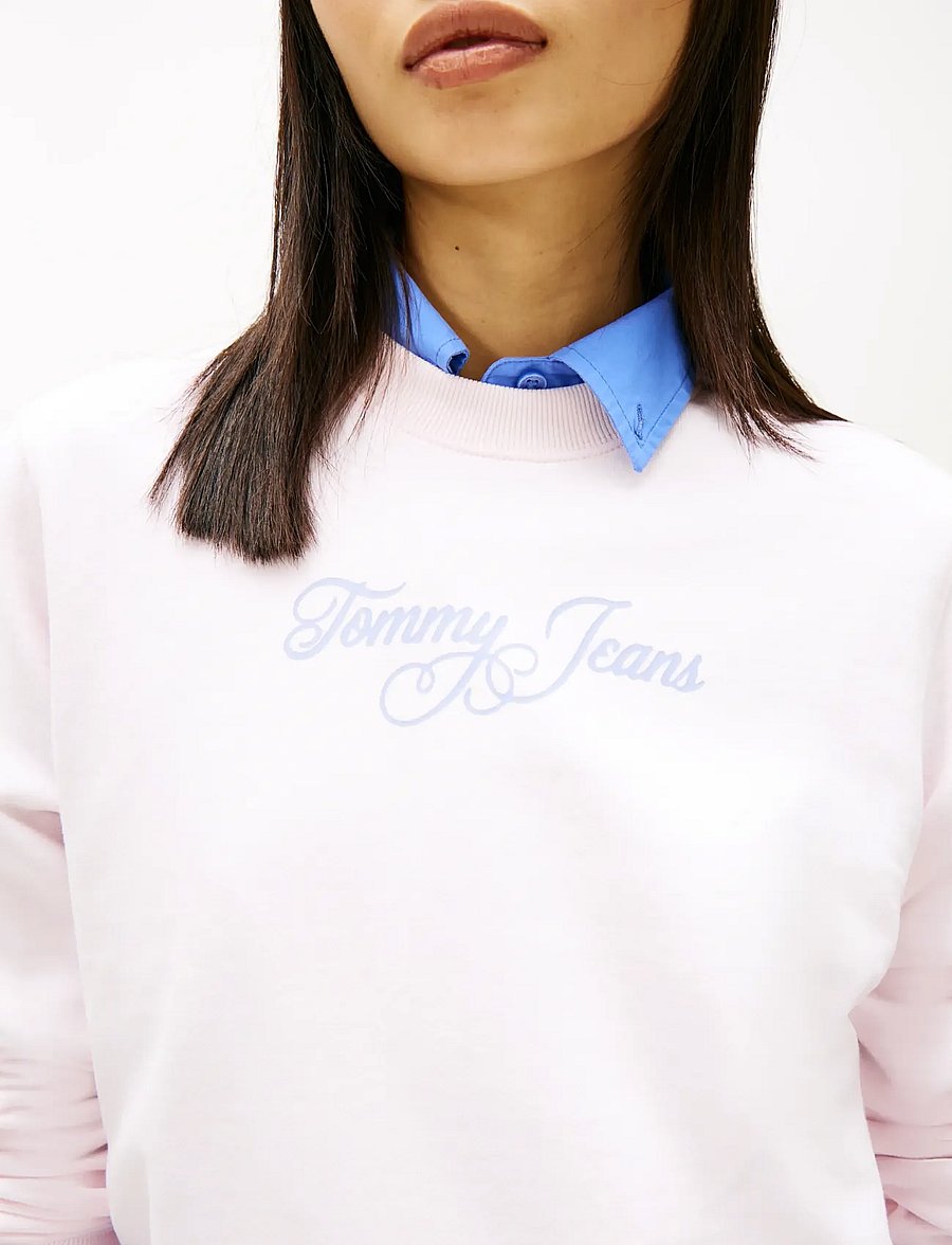 Tommy Jeans - TJW REG ESS LOGO 1 CREW EXT - dressipluusid - light pink - 4