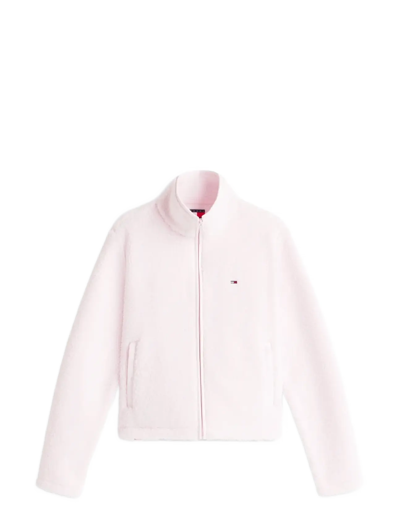 Tommy Jeans TJW REG SH S-FLAG TEDDY ZIP THRU - Tøj - LIGHT PINK / pink/rose