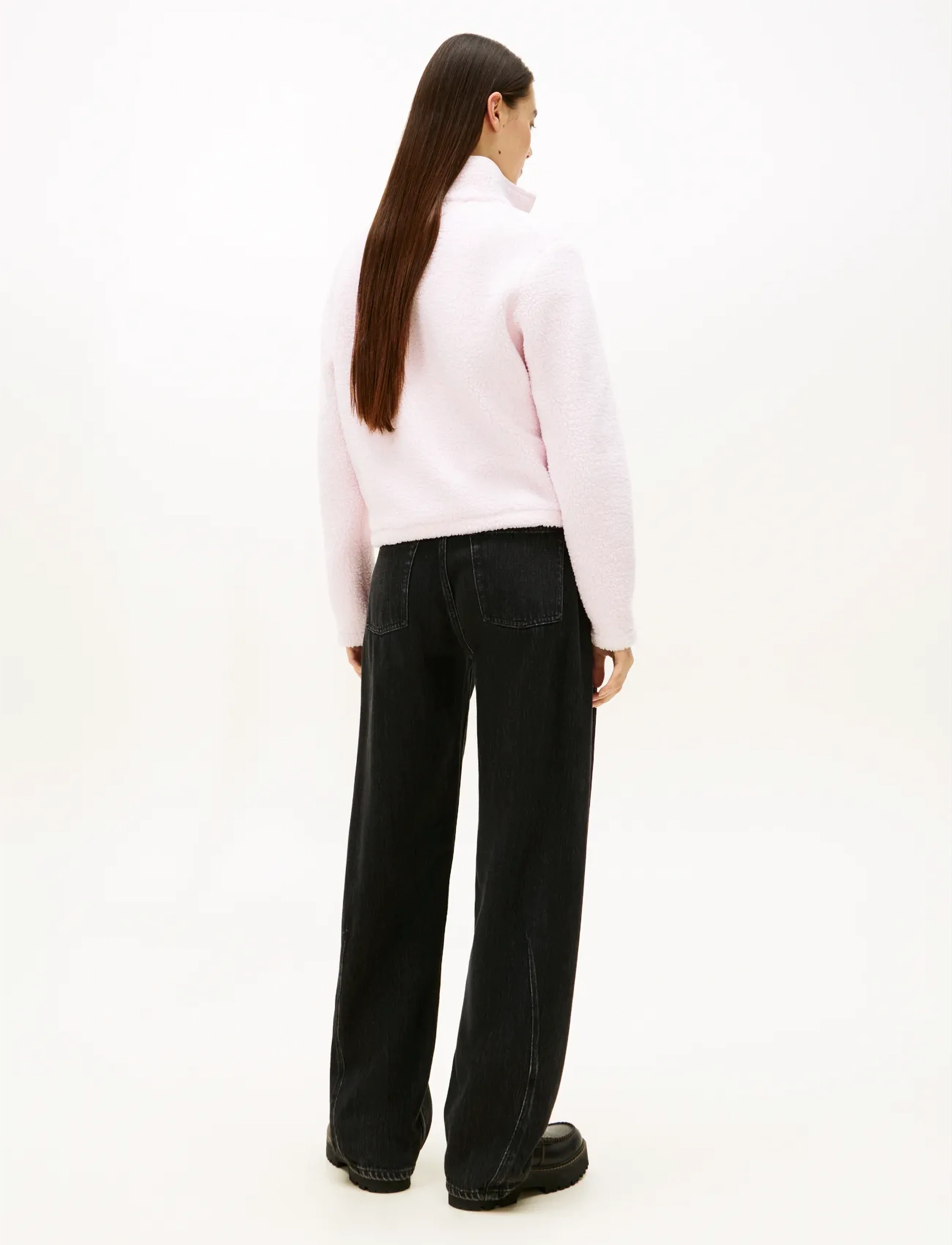 Tommy Jeans - TJW REG SH S-FLAG TEDDY ZIP THRU - light pink - 2